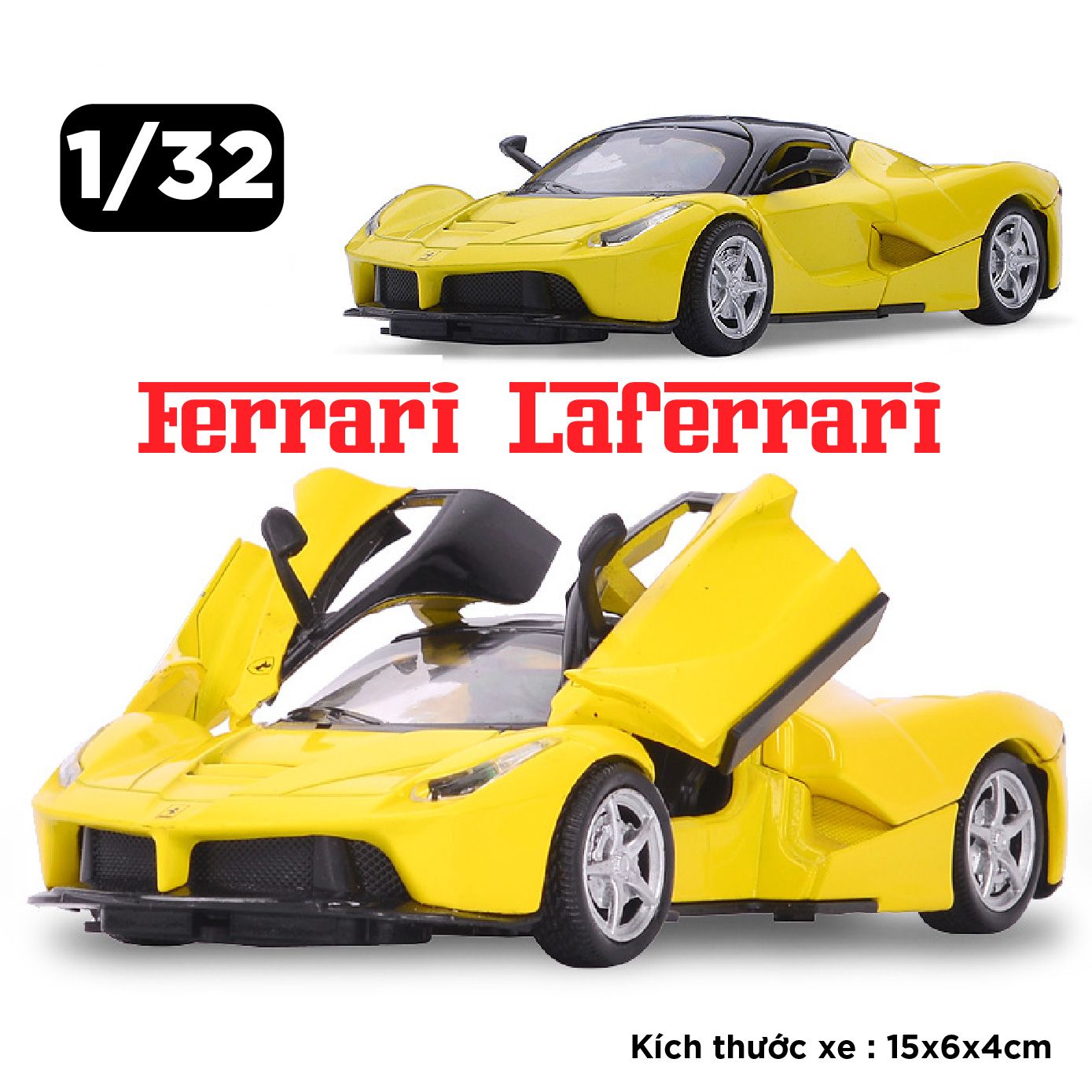Mô hình xe Ferrari Laferrari tỉ lệ 1:32 Jiaye Model OT32024
