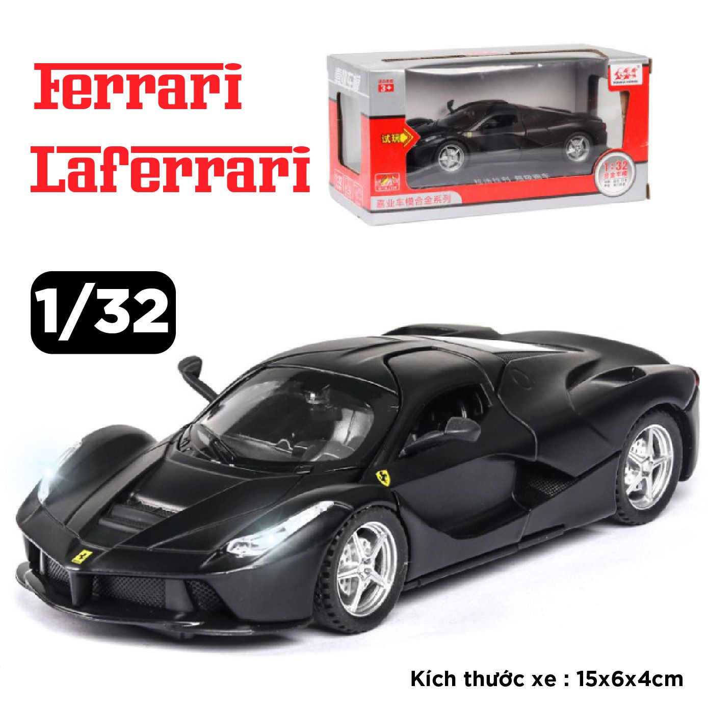 Mô hình xe Ferrari Laferrari tỉ lệ 1:32 Jiaye Model OT32024