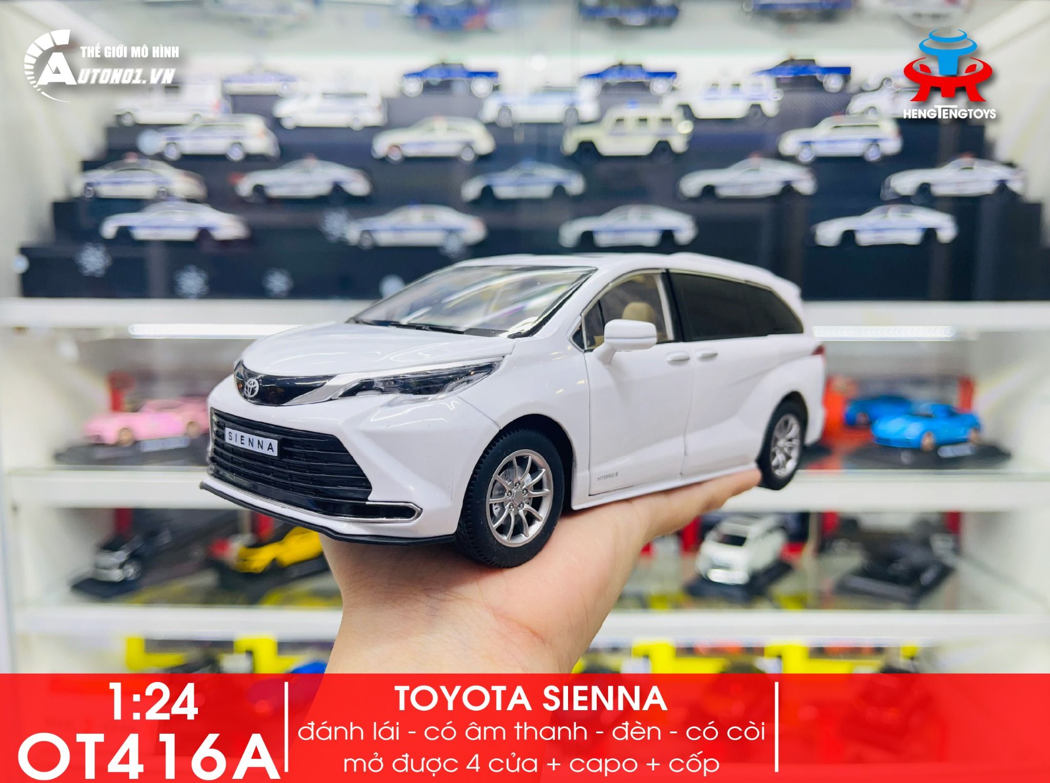 Mô hình xe Toyota Sienna Mpv 1:24 Hengteng Model OT416
