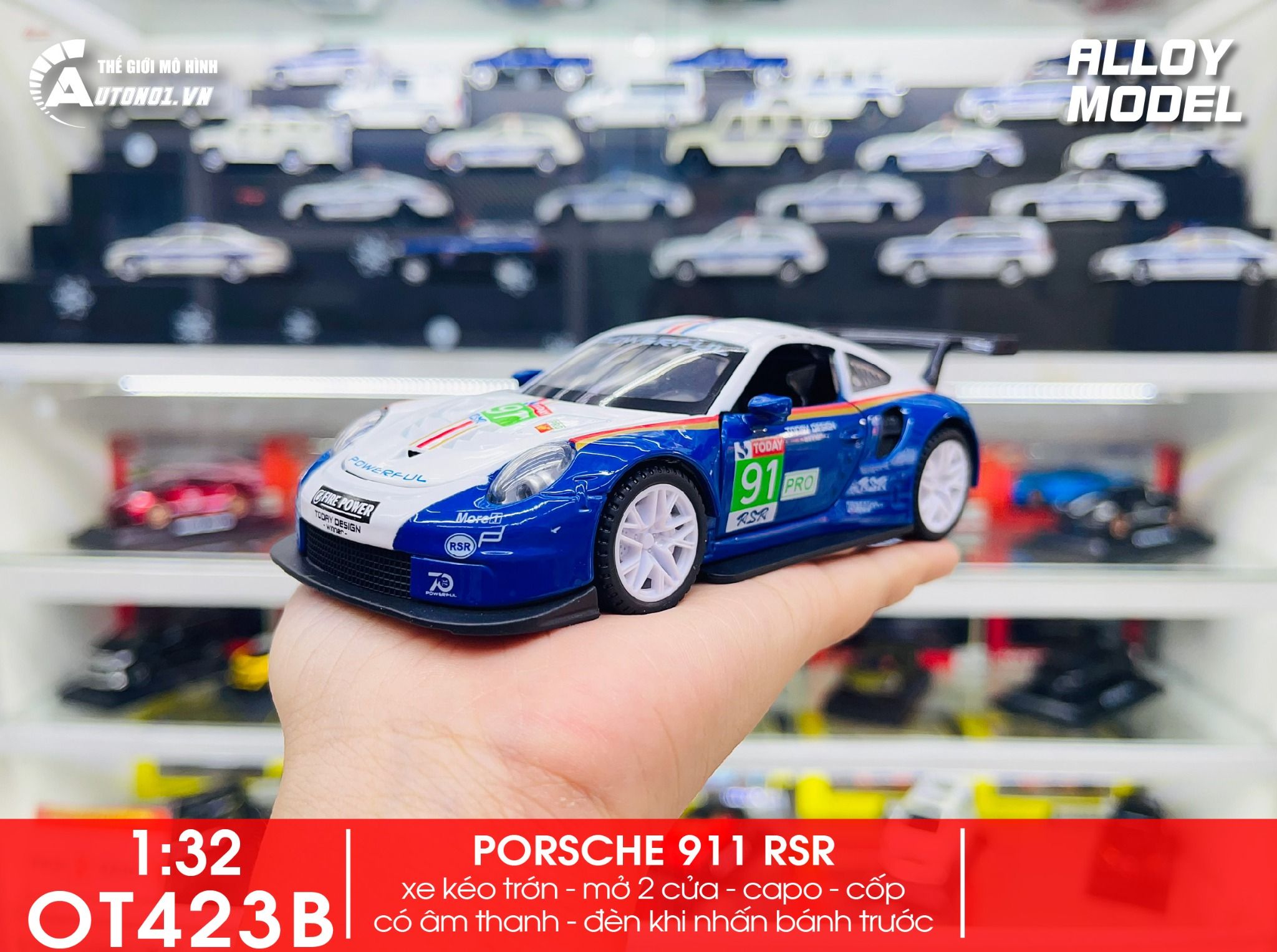 Mô hình xe Porsche 911 RSR tỉ lệ 1:32 Alloy Model OT423