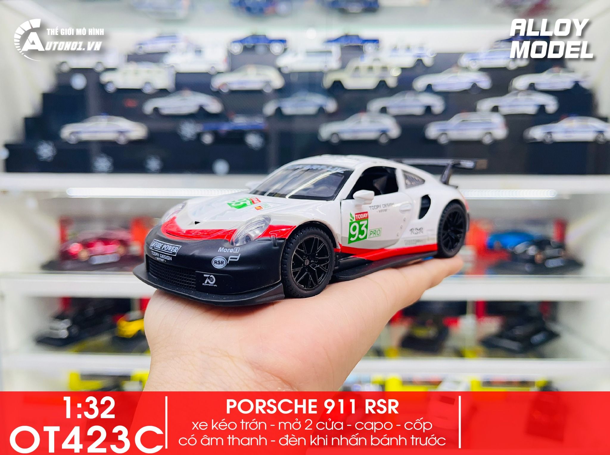 Mô hình xe Porsche 911 RSR tỉ lệ 1:32 Alloy Model OT423