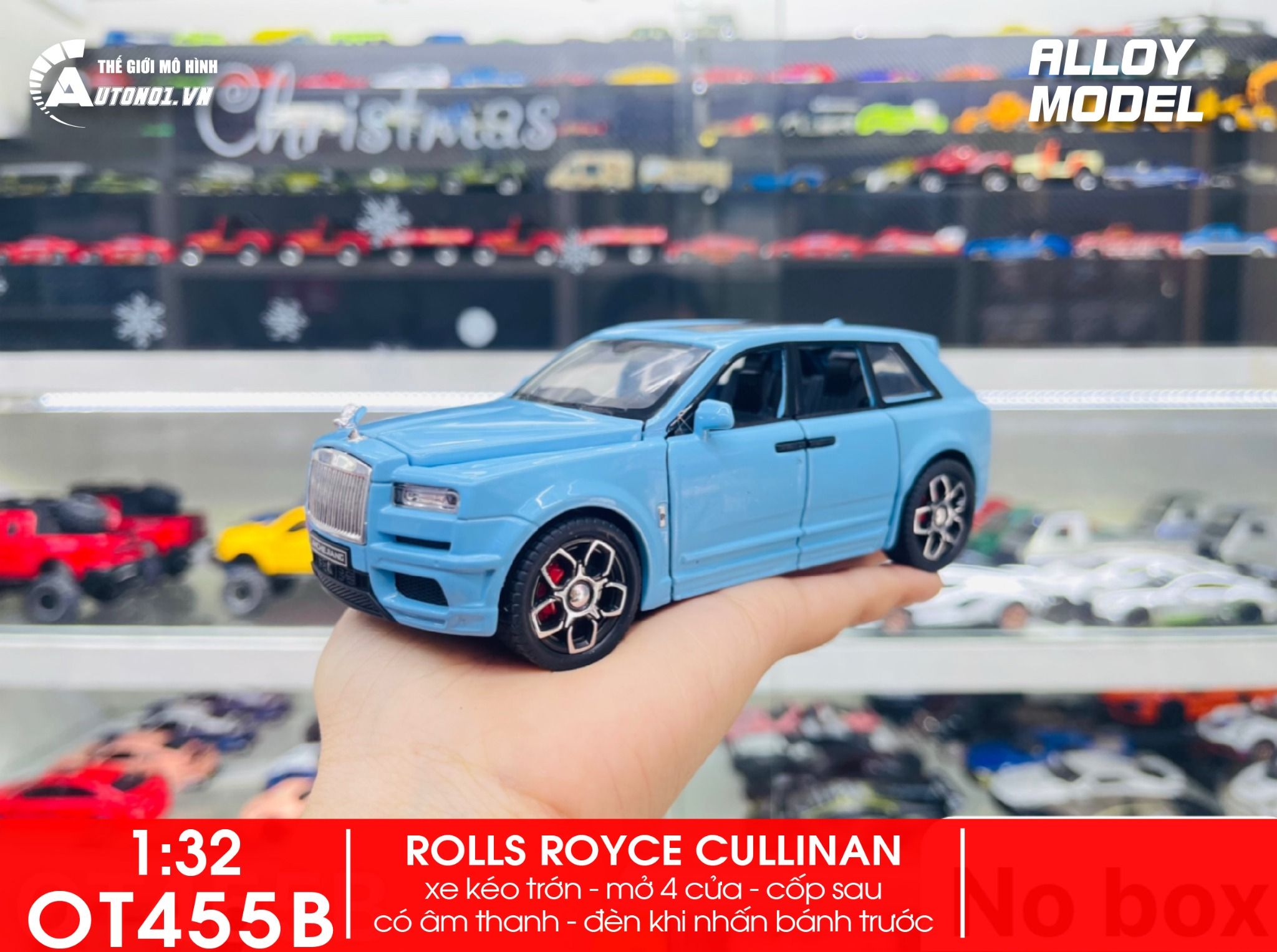 Mô hình xe Rolls Royce Cullinan full open, có đèn và âm thanh tỉ lệ 1:32 JincheJiang Model OT455