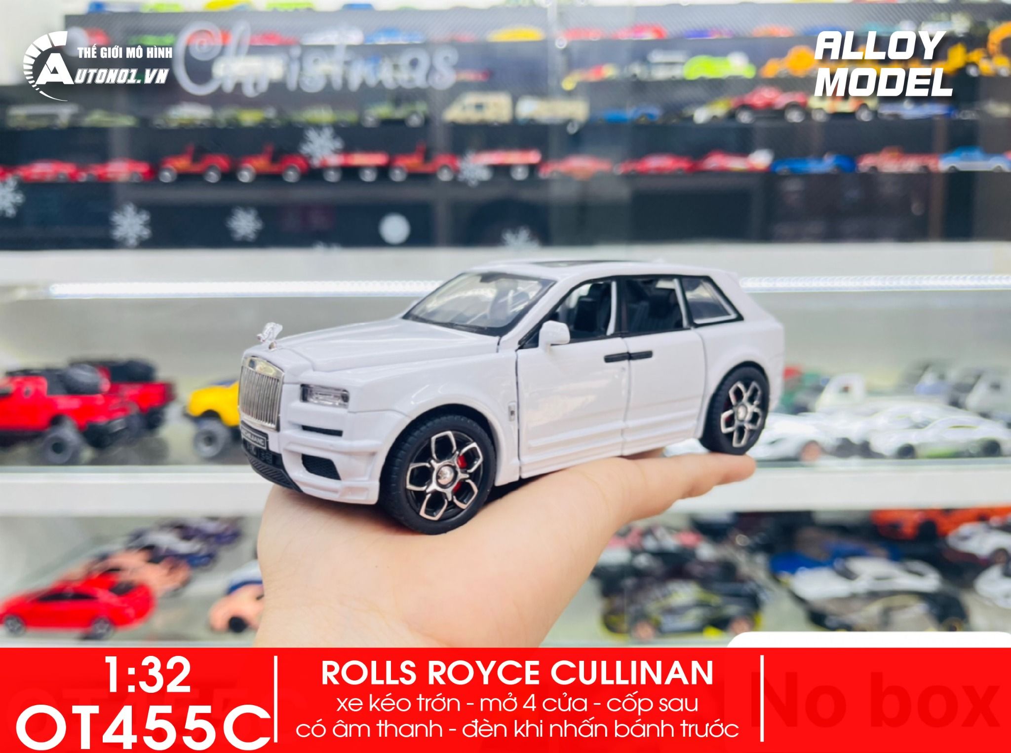 Mô hình xe Rolls Royce Cullinan full open, có đèn và âm thanh tỉ lệ 1:32 JincheJiang Model OT455