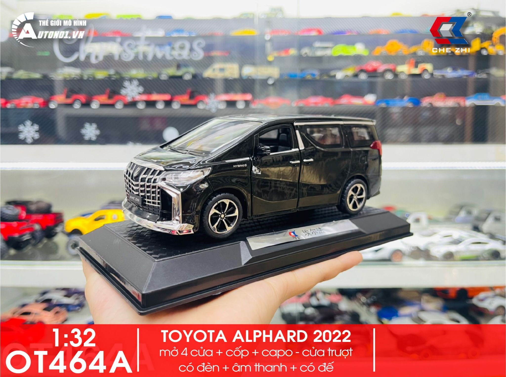 Mô hình xe Toyota Alphard 2022 full open tỉ lệ 1:32 Chezhi OT464