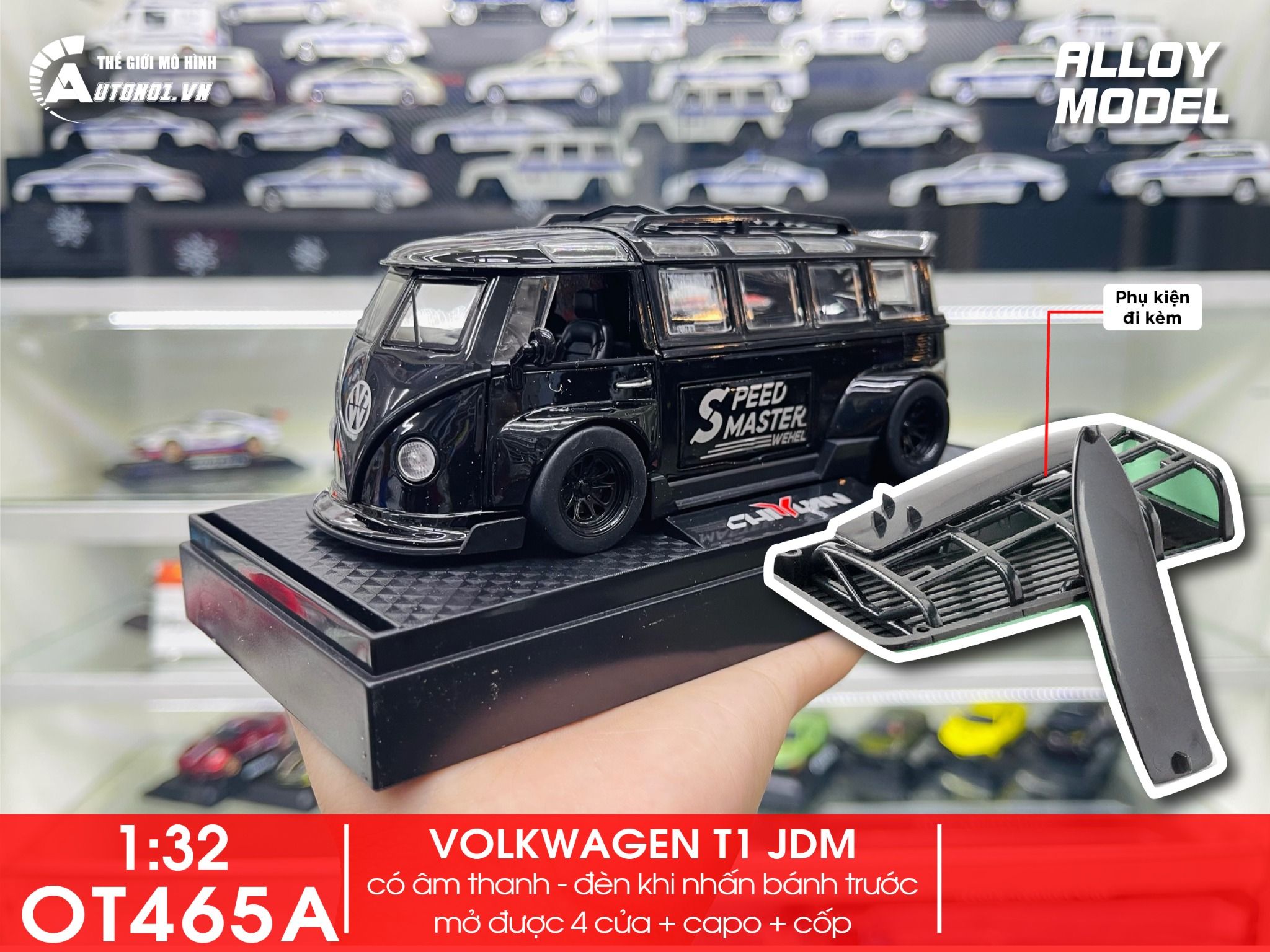 Mô hình xe VolkWagen T1 Bus Widebody tỉ lệ 1:32 Alloy Model OT465