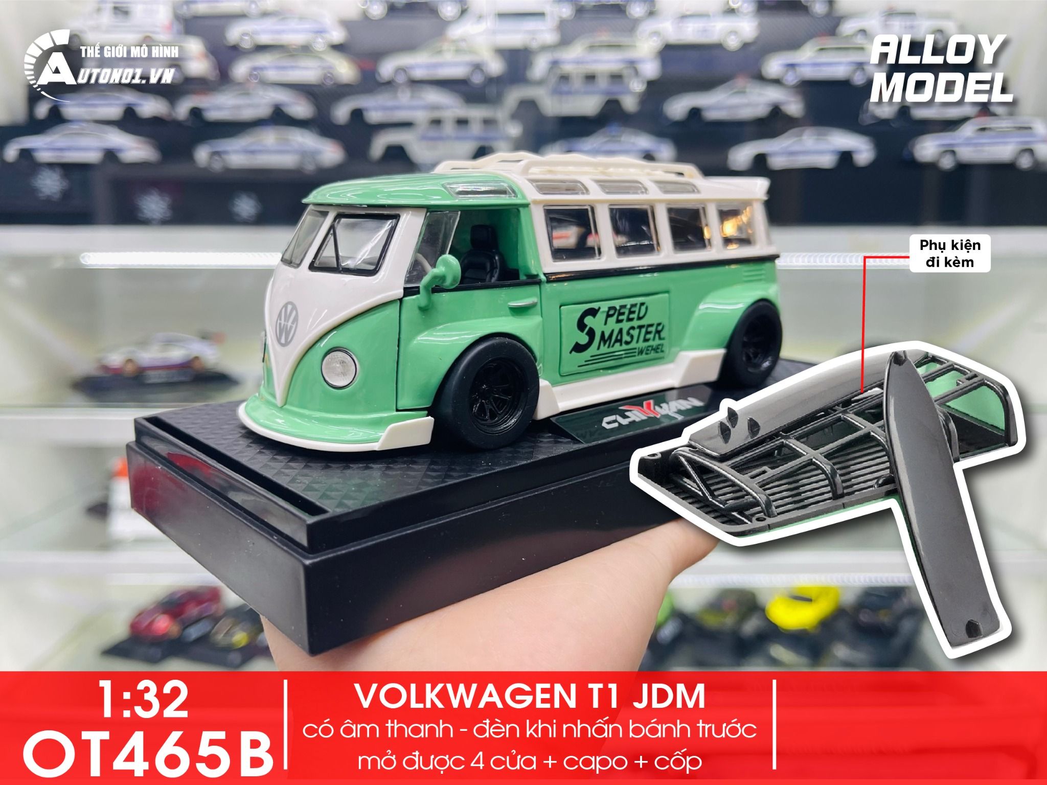 Mô hình xe VolkWagen T1 Bus Widebody tỉ lệ 1:32 Alloy Model OT465
