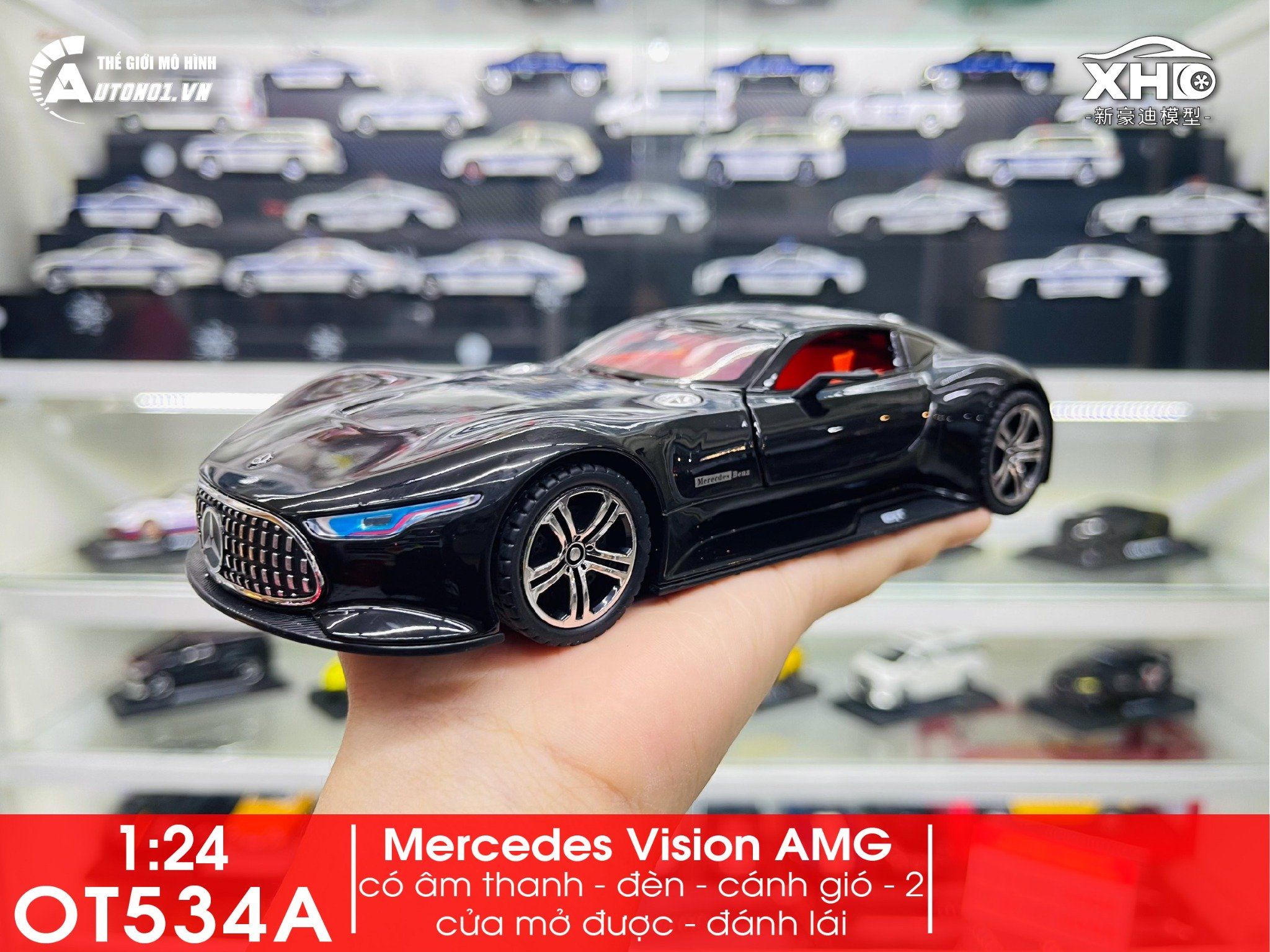 Mô hình xe Mercedes-Benz AMG Vision GT full open - có đèn - âm thanh tỉ lệ 1:24 Alloy Model OT534