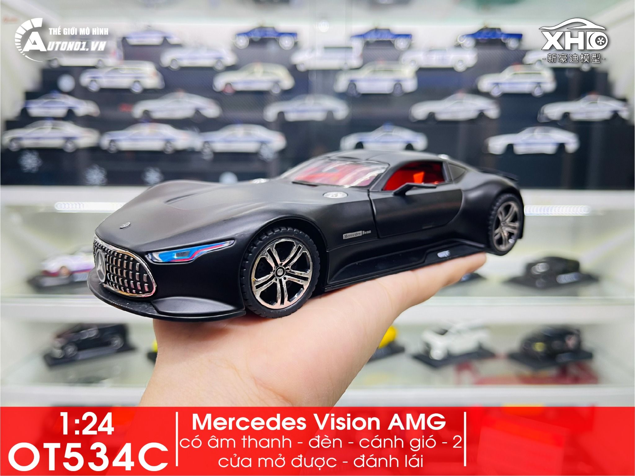 Mô hình xe Mercedes-Benz AMG Vision GT full open - có đèn - âm thanh tỉ lệ 1:24 Alloy Model OT534