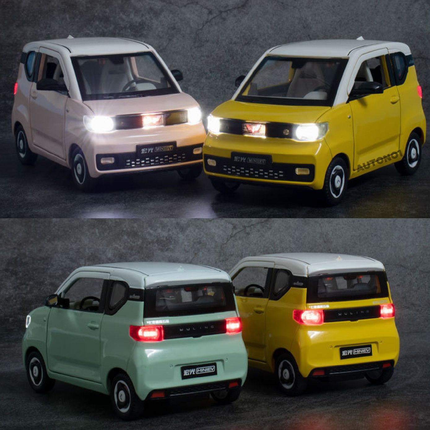 Mô hình xe Wuling Hongguang Mini EV full open - kèm phụ kiện tỉ lệ 1:24 Chezhi OT582