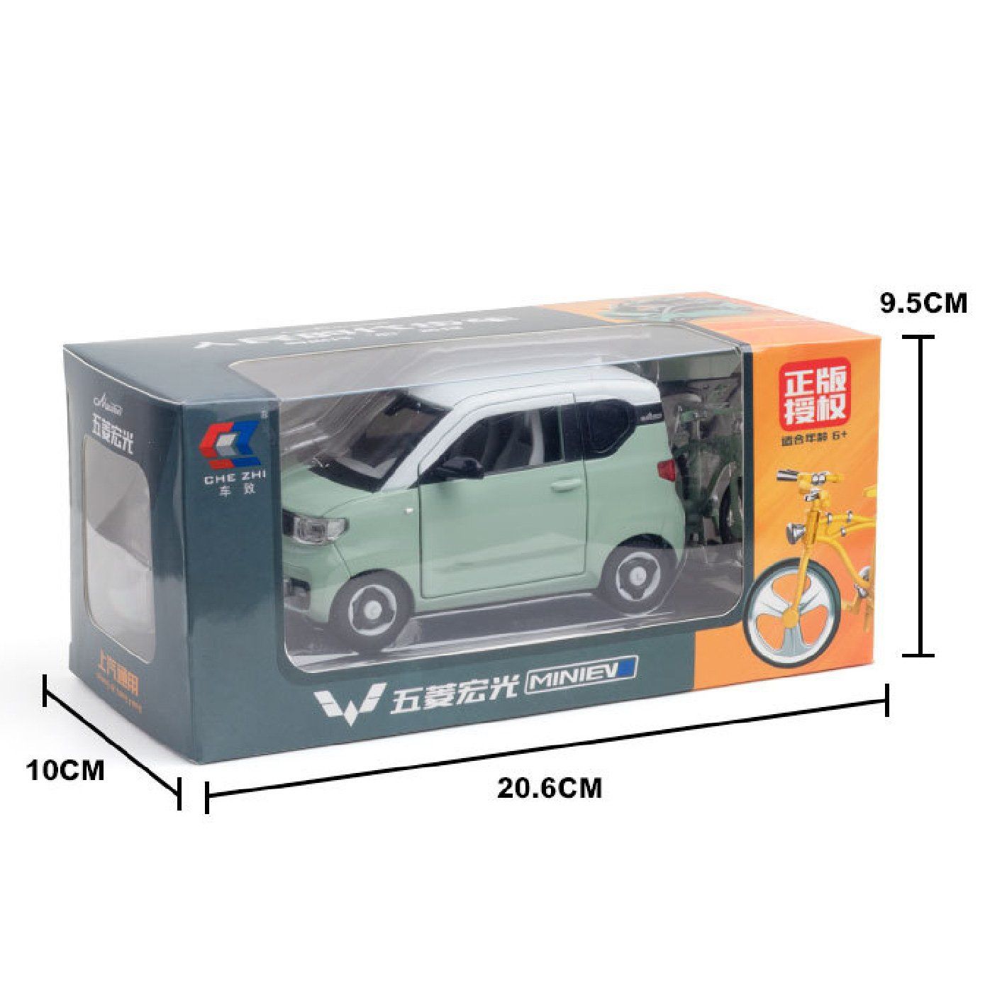 Mô hình xe Wuling Hongguang Mini EV full open - kèm phụ kiện tỉ lệ 1:24 Chezhi OT582