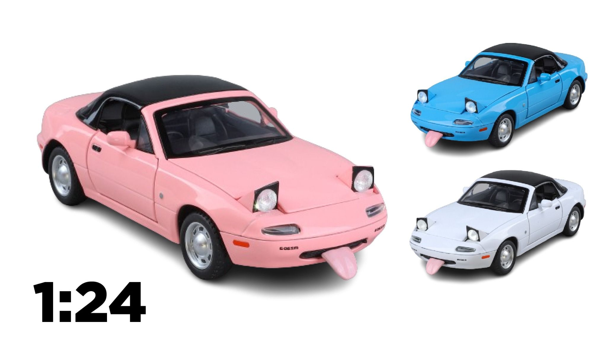 Mô hình xe Mazda MX-5 có phụ kiện - full open - có đèn - âm thanh tỉ lệ 1:24 XHD Model OT583