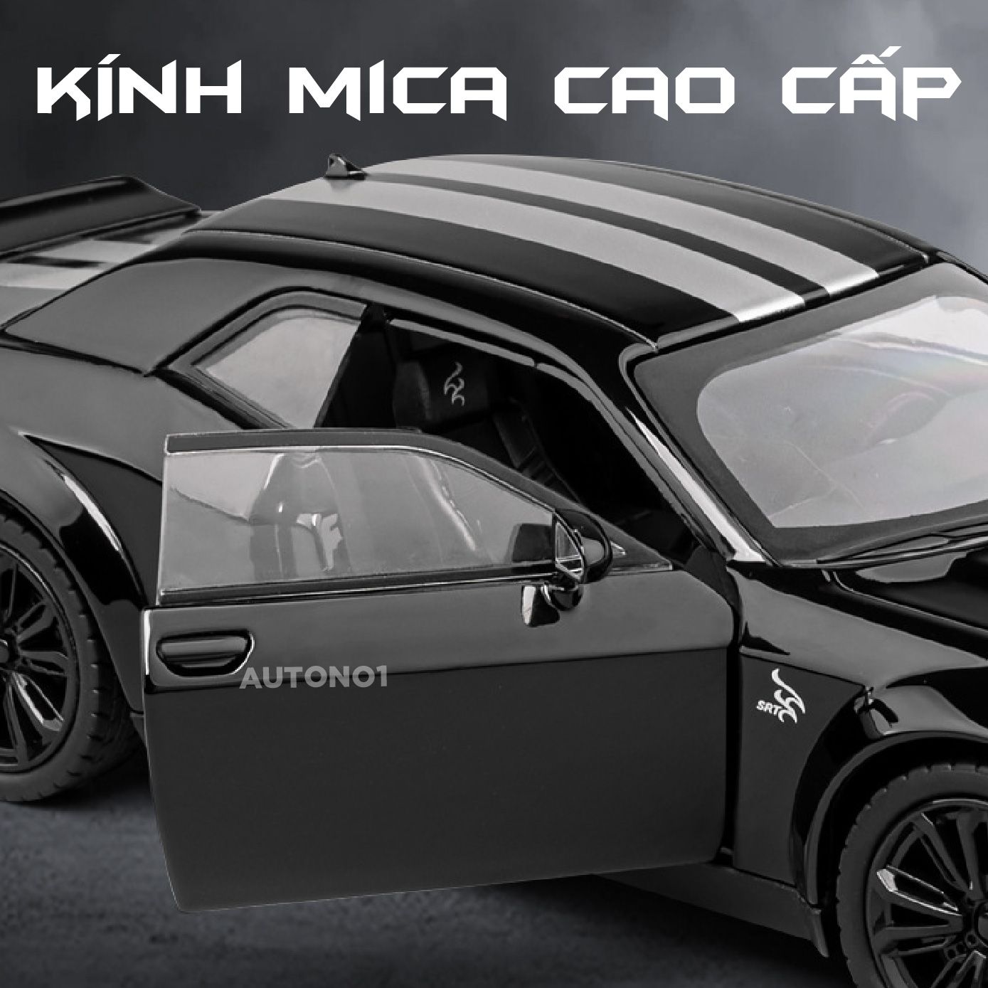 Mô hình xe Dodge Challenger Hellcat full open - có đèn - âm thanh tỉ lệ 1:22 Jiaye model OT584