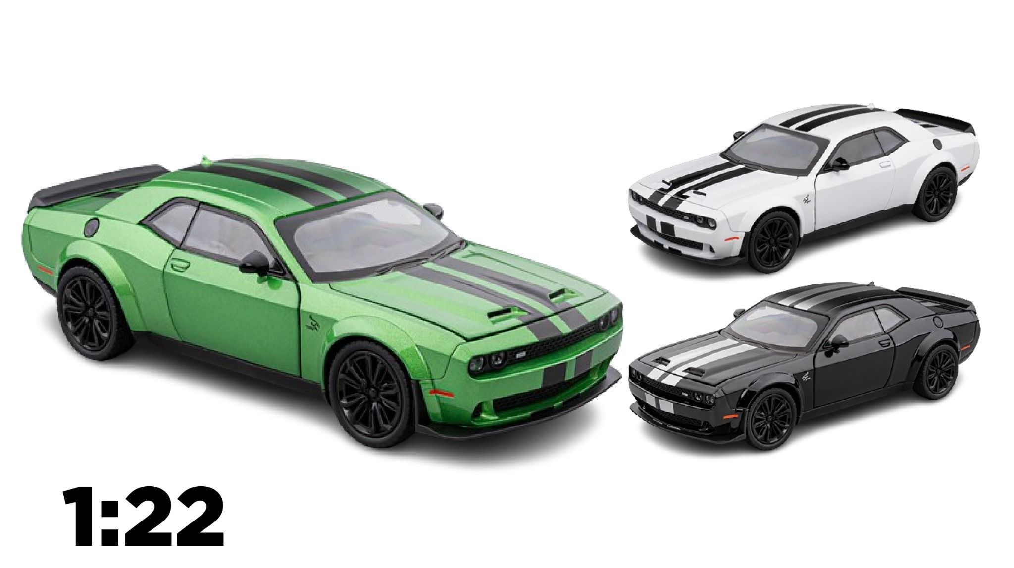Mô hình xe Dodge Challenger Hellcat full open - có đèn - âm thanh tỉ lệ 1:22 Jiaye model OT584
