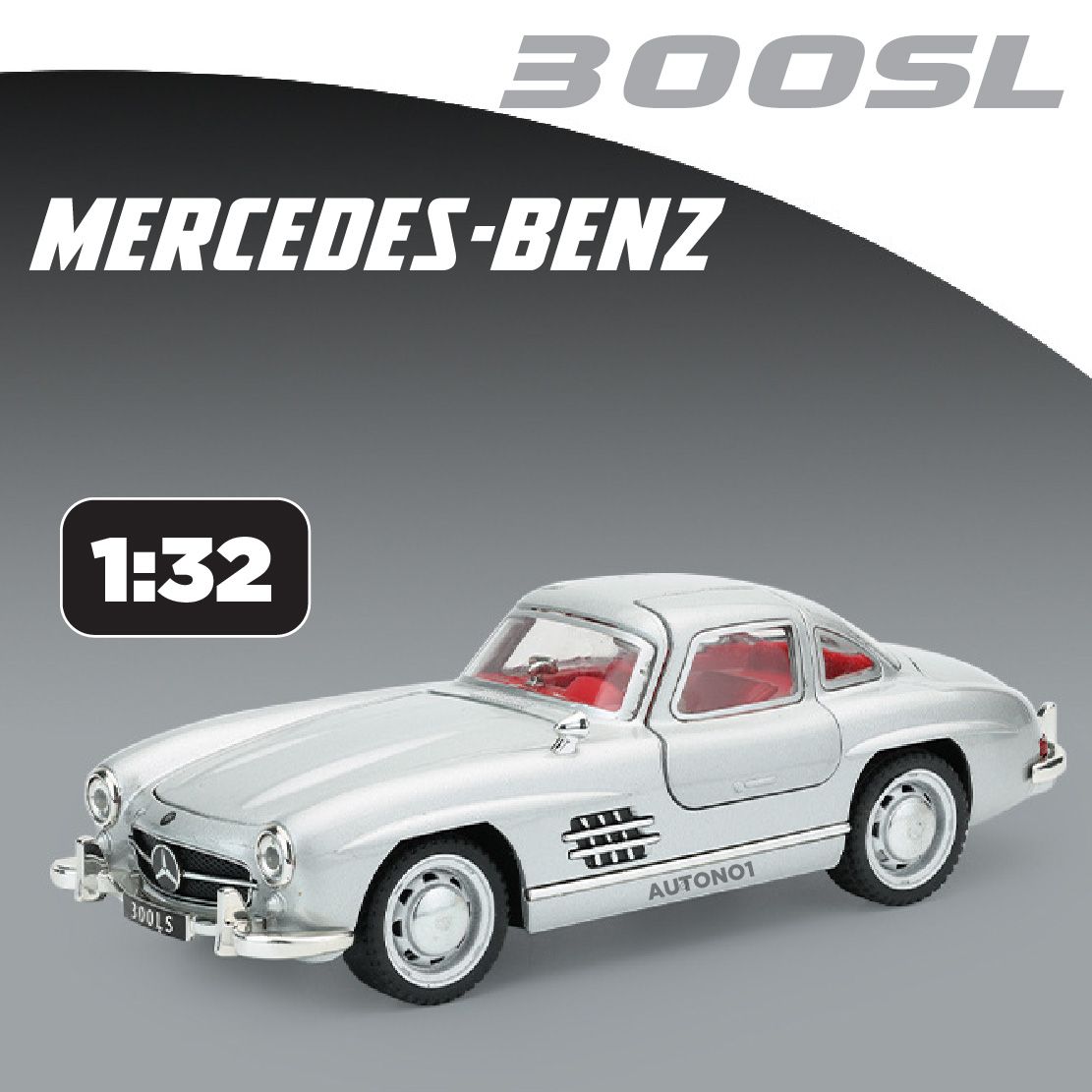 Mô hình xe Mercedes-Benz 300SL full open - có đèn - âm thanh tỉ lệ 1:32 Alloy Model OT613