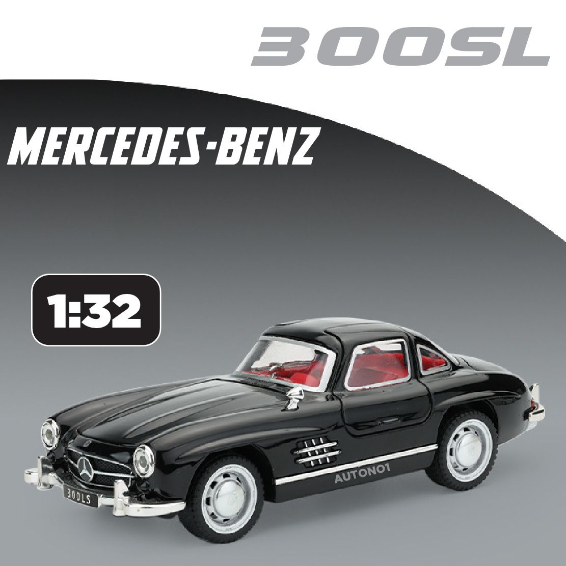 Mô hình xe Mercedes-Benz 300SL full open - có đèn - âm thanh tỉ lệ 1:32 Alloy Model OT613