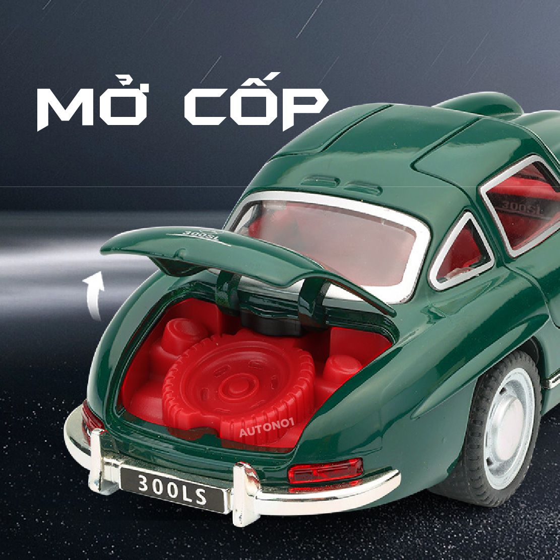 Mô hình xe Mercedes-Benz 300SL full open - có đèn - âm thanh tỉ lệ 1:32 Alloy Model OT613