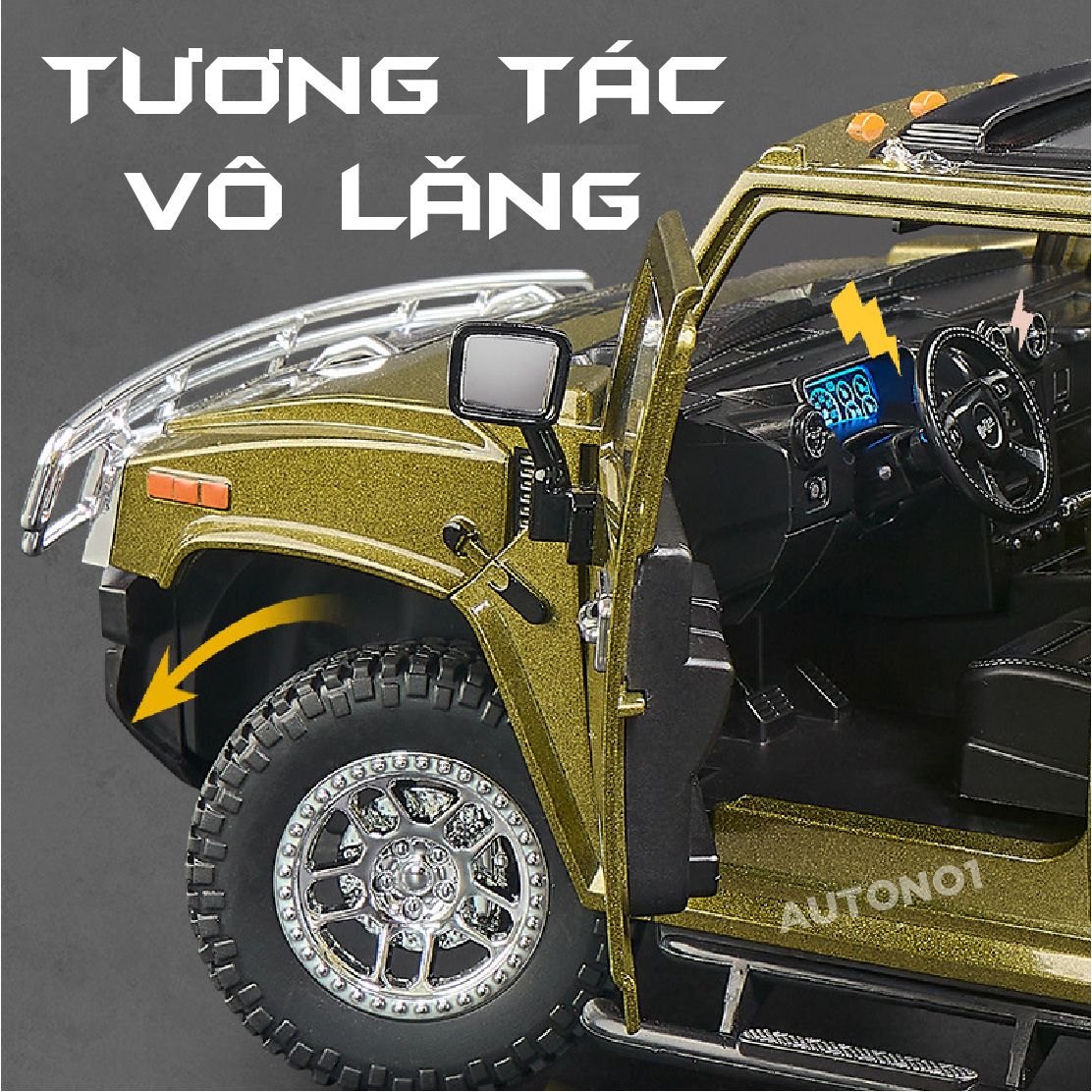 Mô hình xe Hummer H2 full open - có đèn - âm thanh tỉ lệ 1:18 OK Model OT620