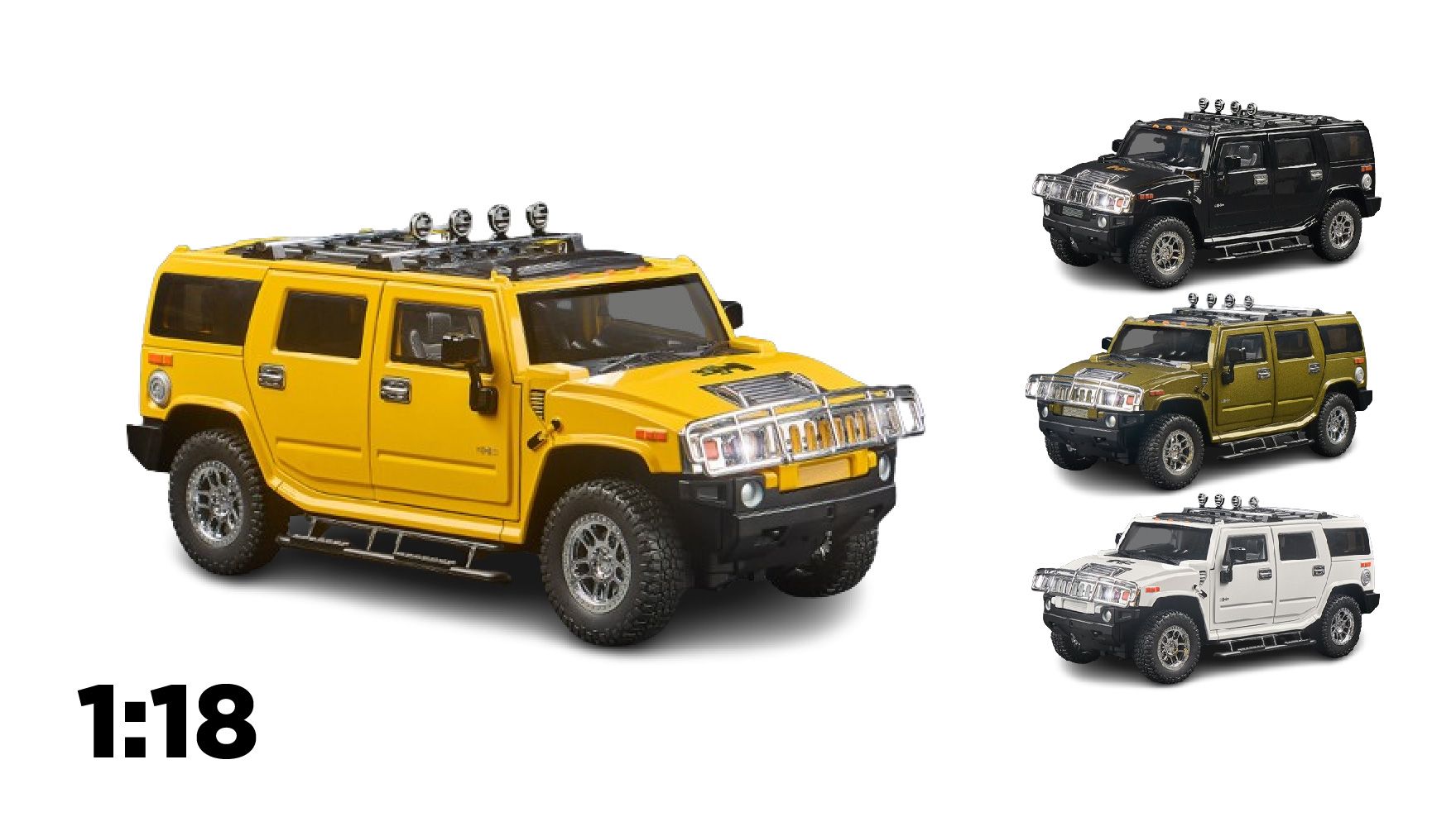 Mô hình xe Hummer H2 full open - có đèn - âm thanh tỉ lệ 1:18 OK Model OT620