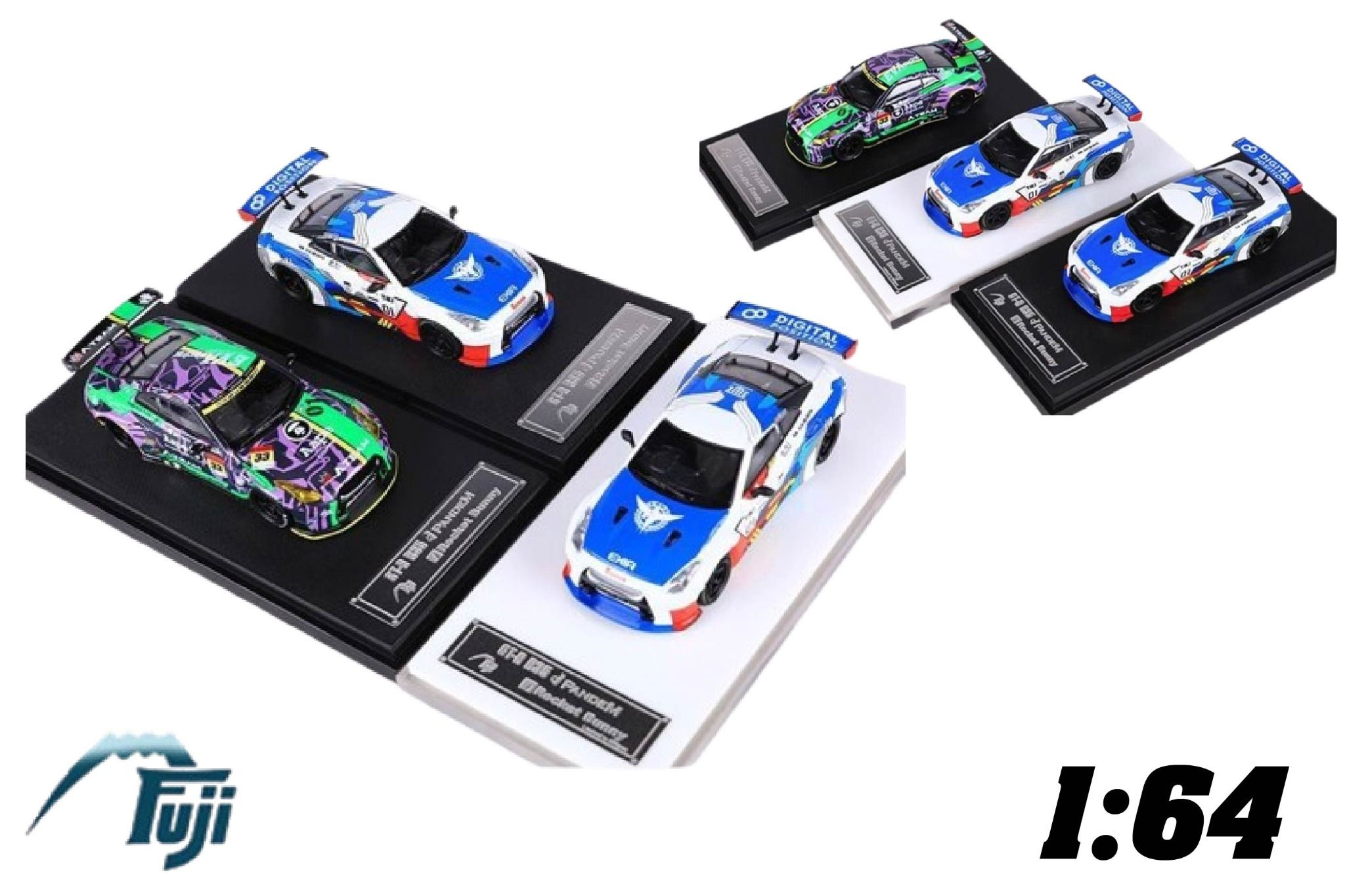 Mô hình xe Nissan Skyline GTR R35 Pandem Rocket Bunny có hộp mica tỉ lệ 1:64 Fuji Model OT64007
