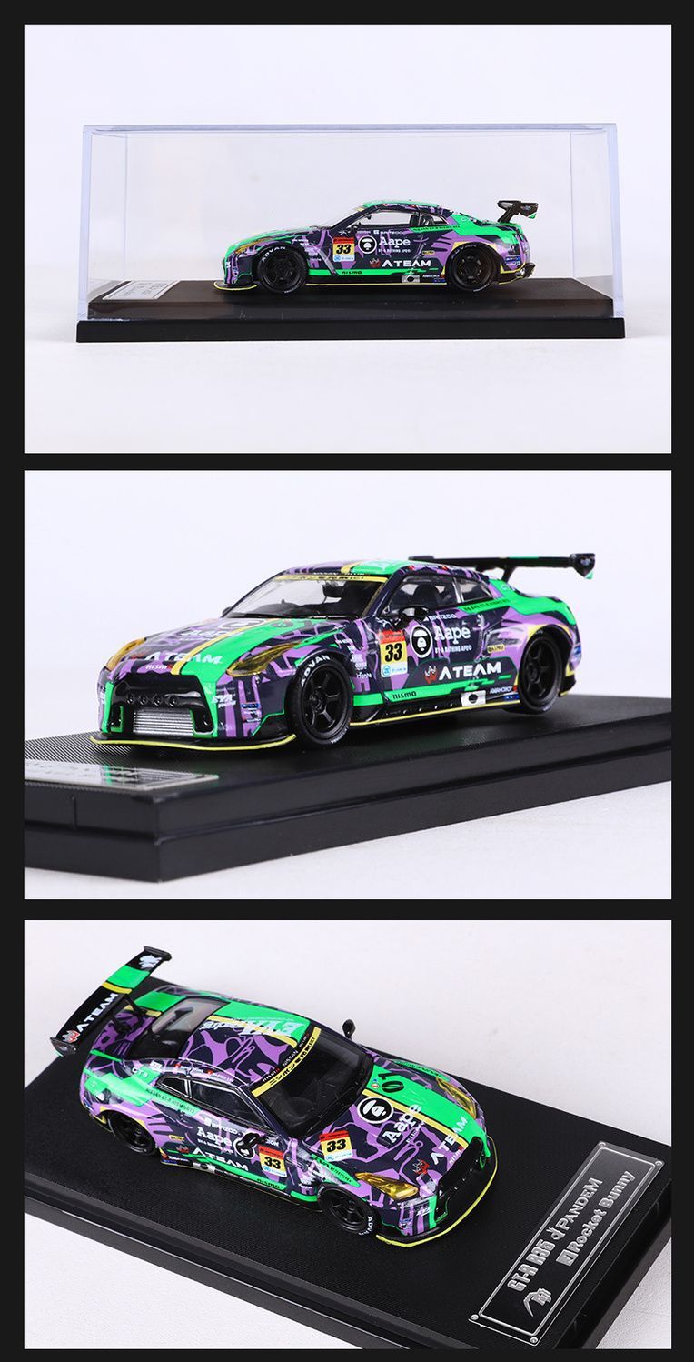 Mô hình xe Nissan Skyline GTR R35 Pandem Rocket Bunny có hộp mica tỉ lệ 1:64 Fuji Model OT64007