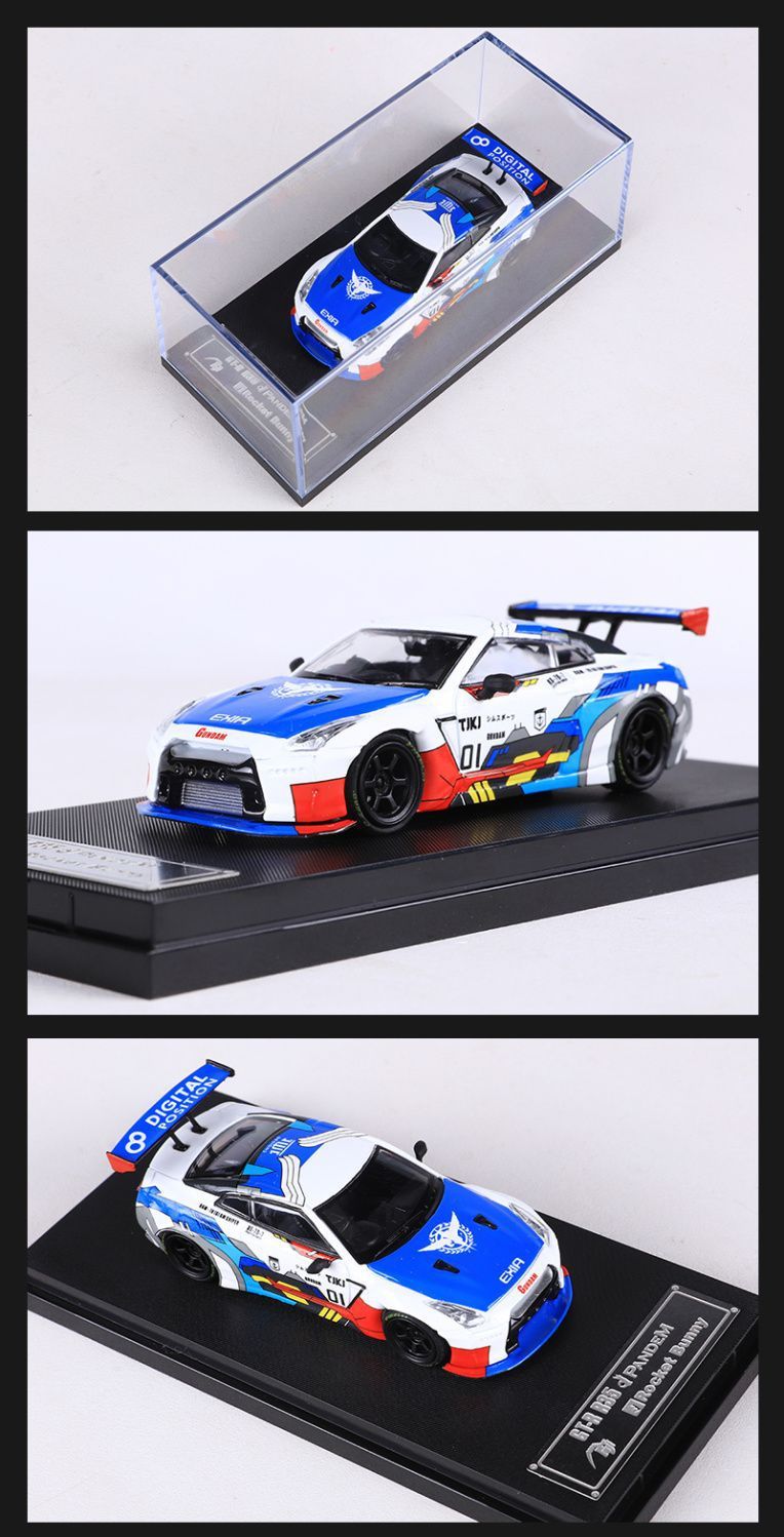 Mô hình xe Nissan Skyline GTR R35 Pandem Rocket Bunny có hộp mica tỉ lệ 1:64 Fuji Model OT64007