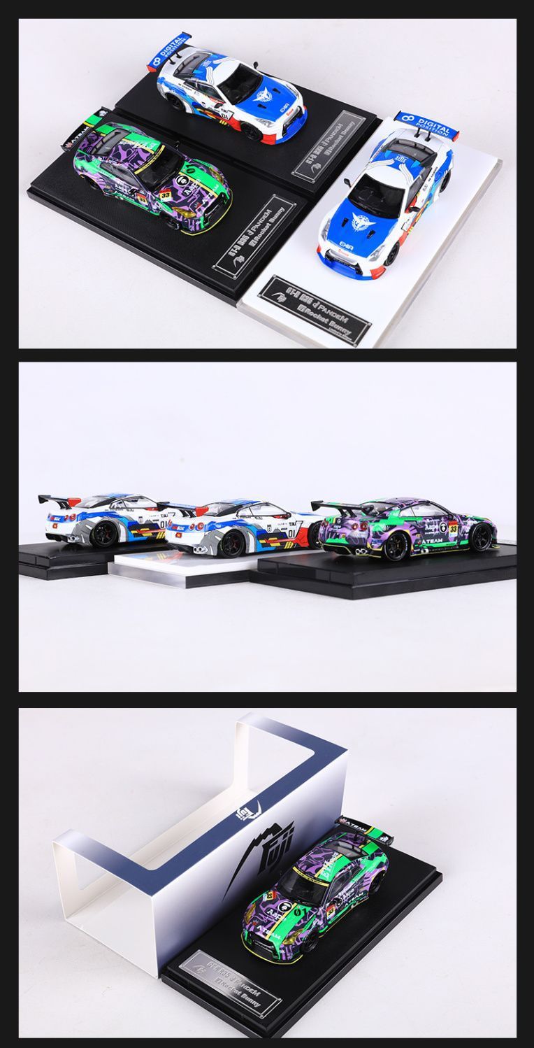 Mô hình xe Nissan Skyline GTR R35 Pandem Rocket Bunny có hộp mica tỉ lệ 1:64 Fuji Model OT64007