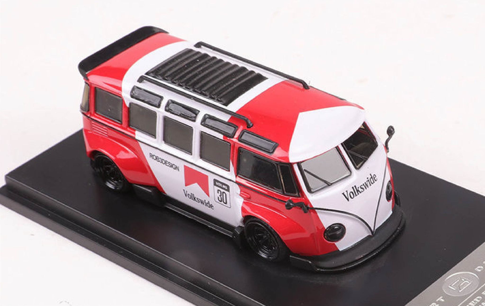 Mô hình xe buýt Volkswagen T1 van Kombi phiên bản sửa đổi có hộp mica tỉ lệ 1:64 OT64020