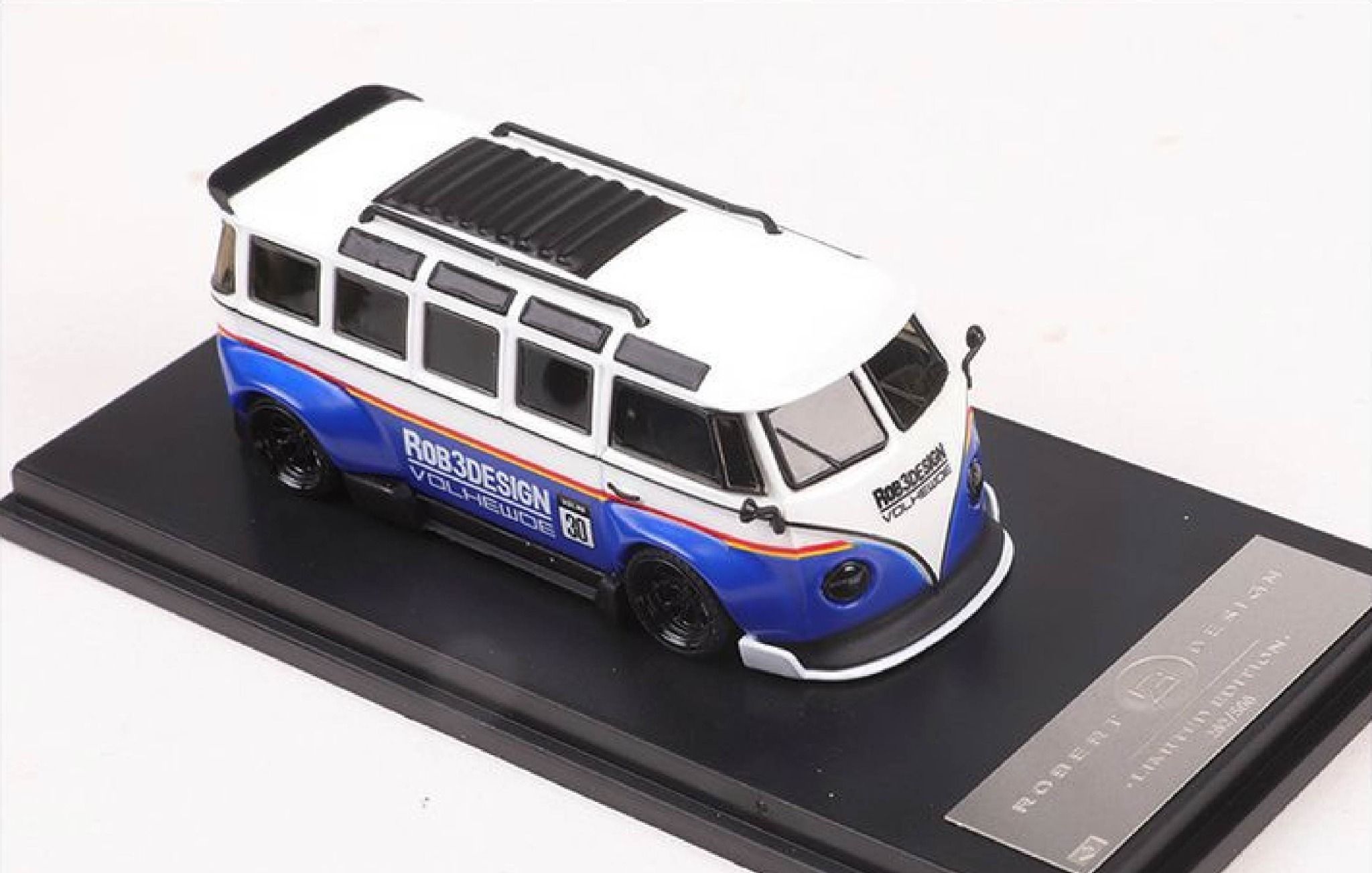 Mô hình xe buýt Volkswagen T1 van Kombi phiên bản sửa đổi có hộp mica tỉ lệ 1:64 OT64020