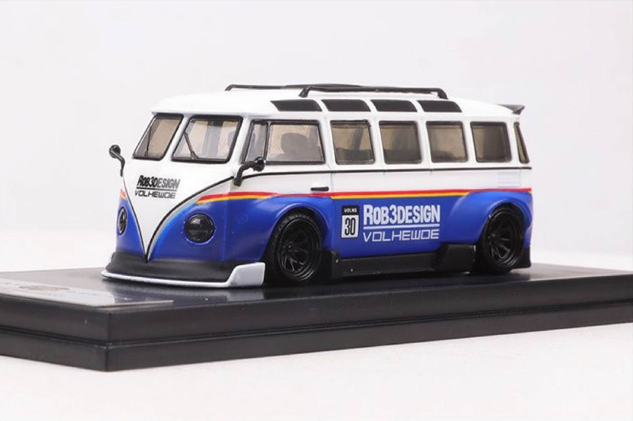 Mô hình xe buýt Volkswagen T1 van Kombi phiên bản sửa đổi có hộp mica tỉ lệ 1:64 OT64020