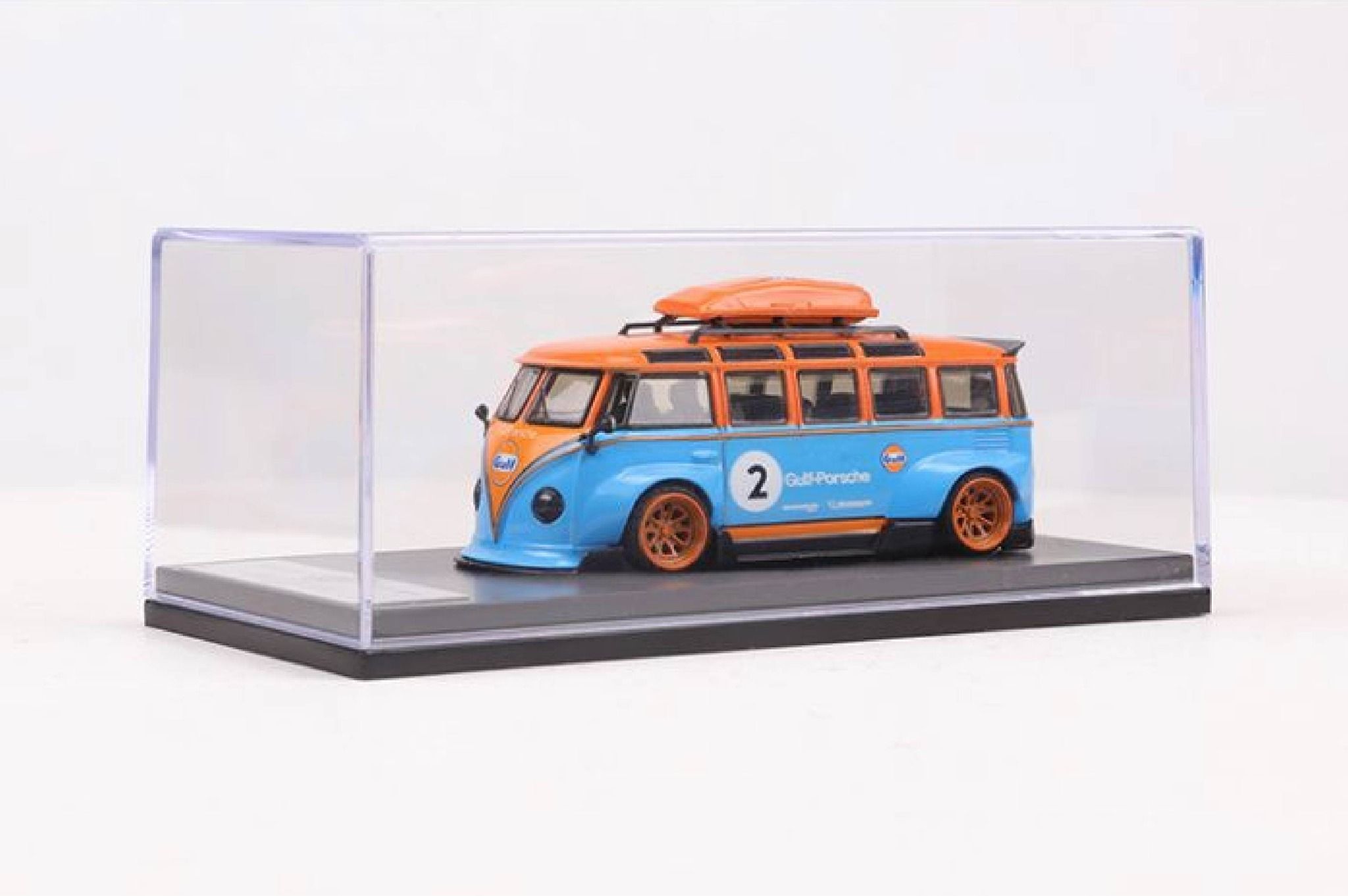 Mô hình xe buýt Volkswagen T1 van Kombi phiên bản sửa đổi có hộp mica tỉ lệ 1:64 OT64020