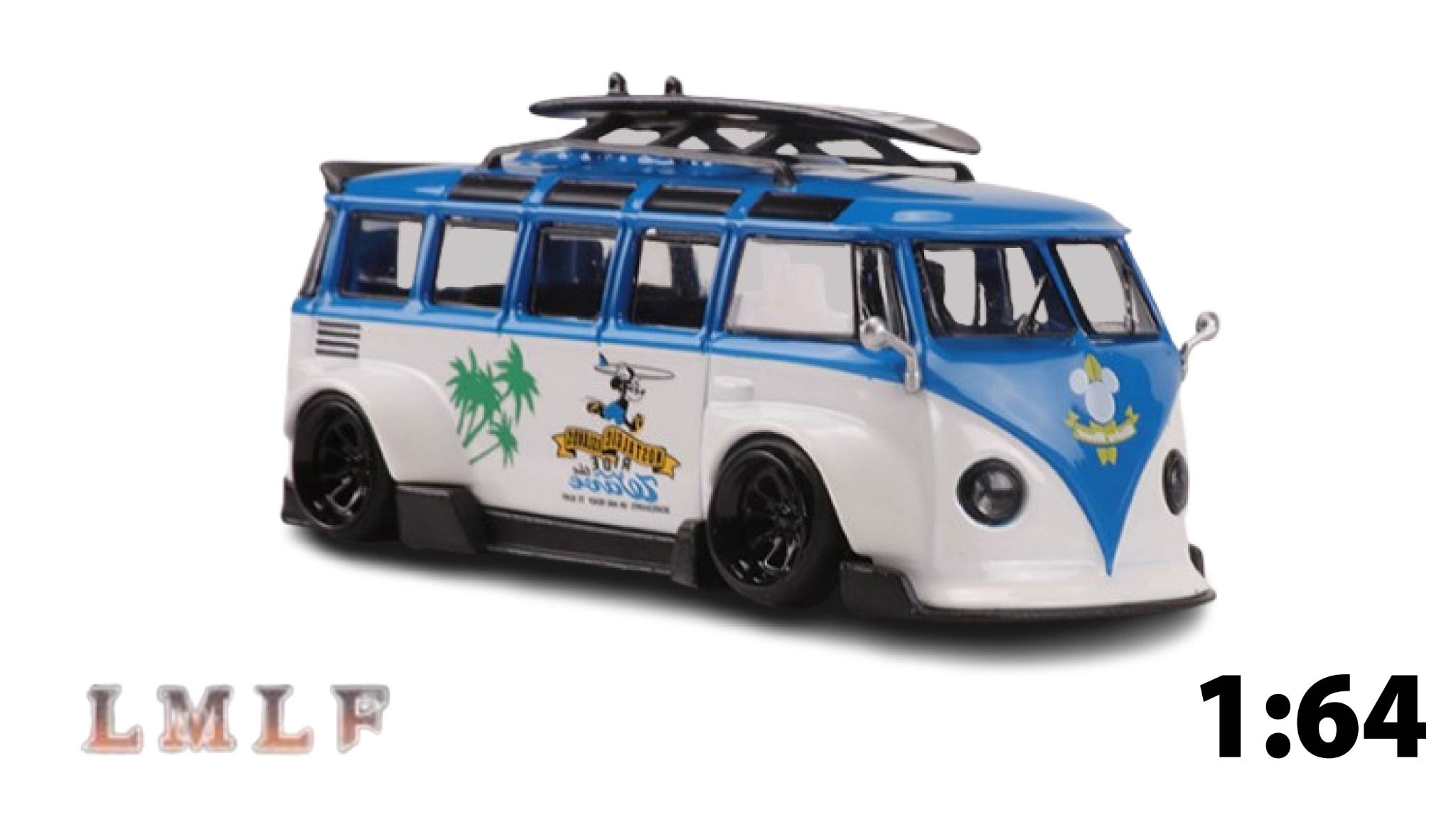 Mô hình xe Volkswagen Bus VW RWB T1 Wide Body tỉ lệ 1:64 có đế và hộp mica LMLF 43-T1