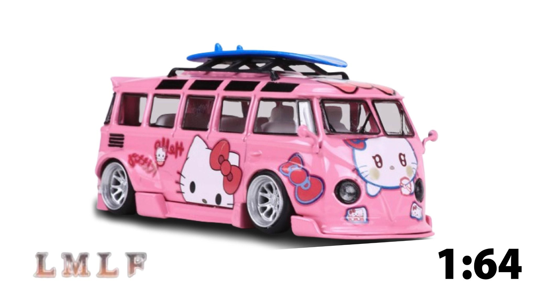 Mô hình xe Volkswagen Bus VW RWB T1 Wide Body tỉ lệ 1:64 có đế và hộp mica LMLF 43-T1