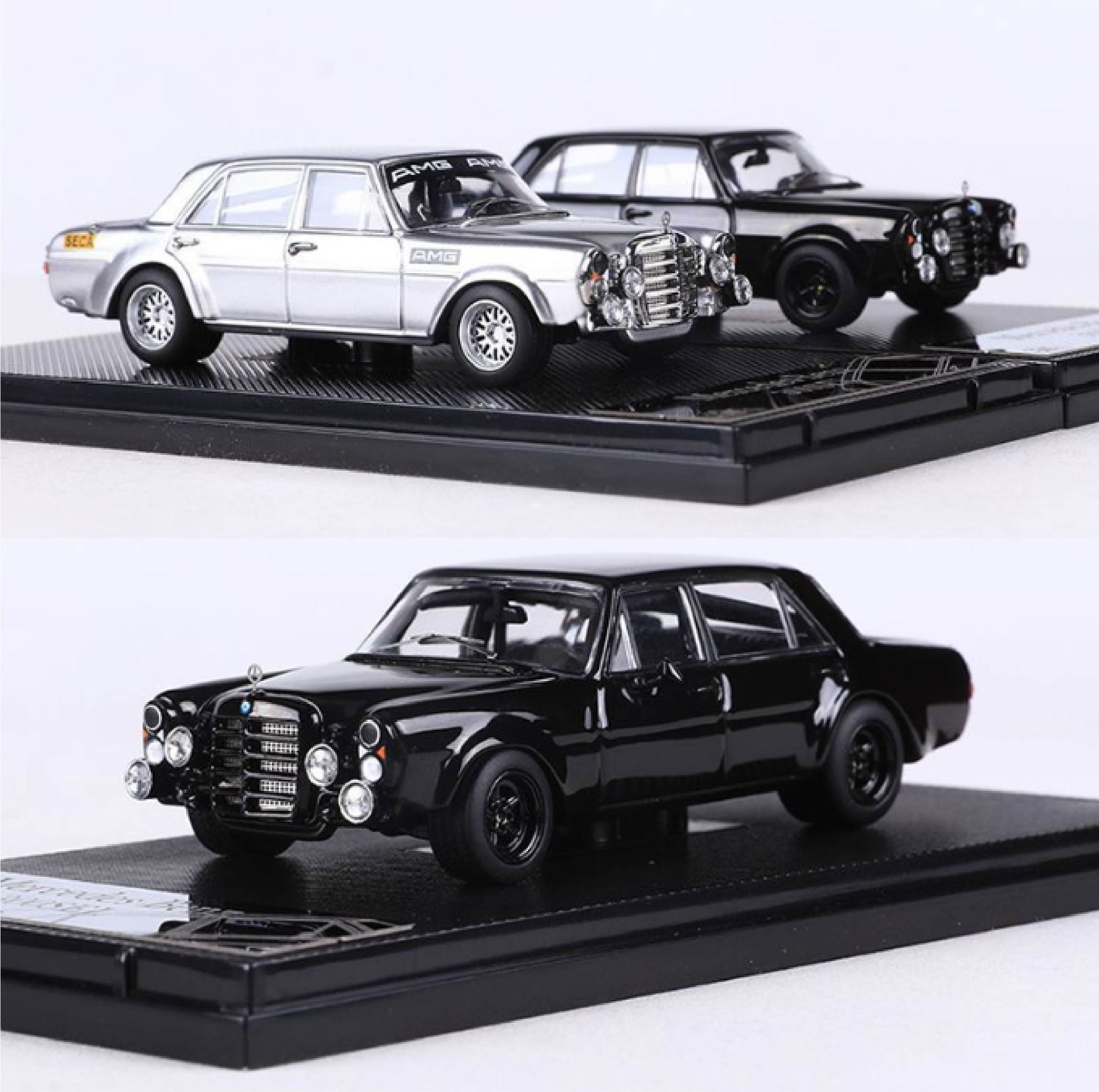 Mô hình xe Mercedes 300SEL Classic tỉ lệ 1:64 có đế và hộp mica Liberty64 Model OT64044