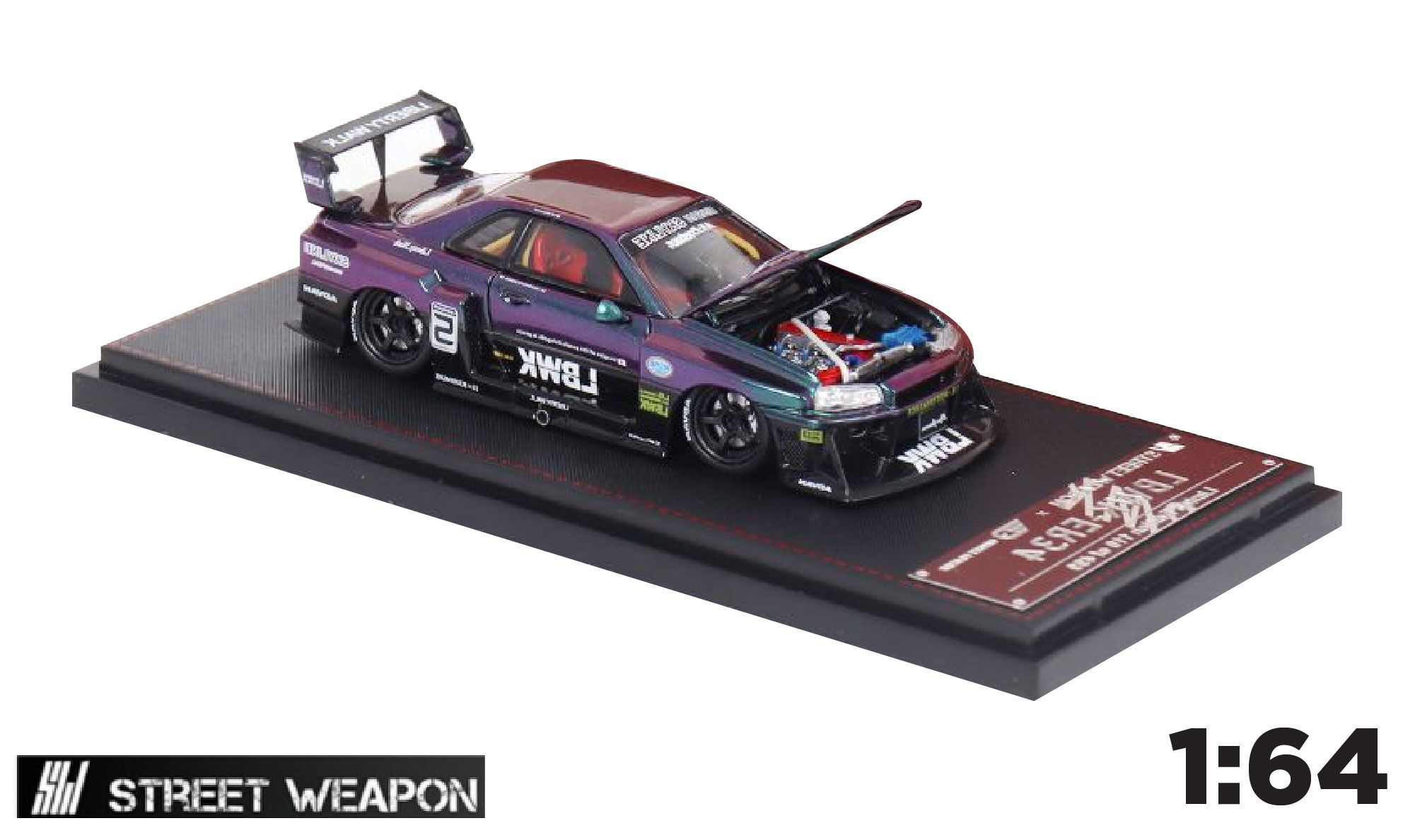 Mô hình xe Nissan Super Silhouette ER34 LBWK Chameleon #5 Special Limited Edition 499pcs tỉ lệ 1:64 Street weapon OT64074