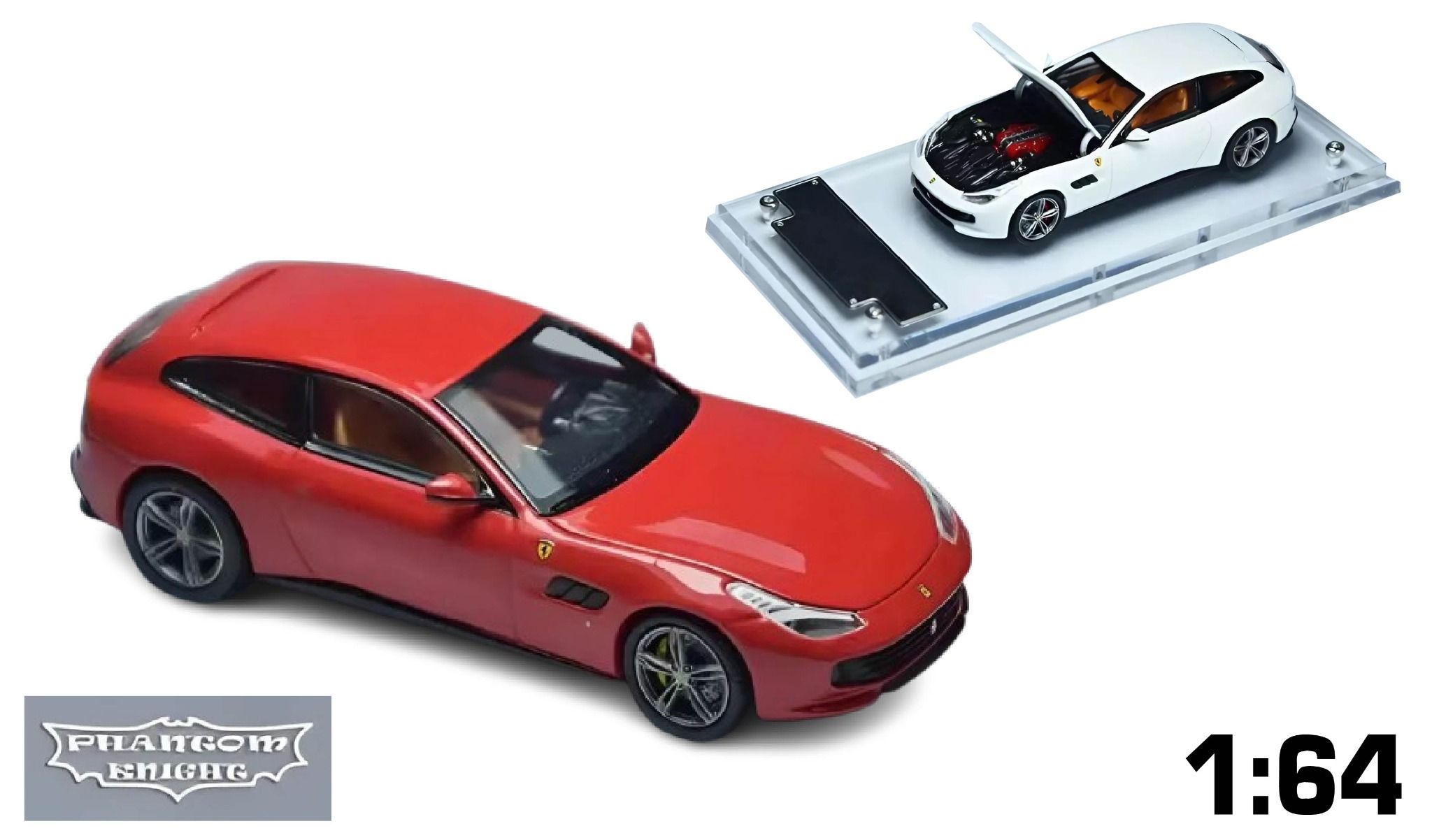 Mô hình xe Ferrari GTC4 Lusco mở được capo tỉ lệ 1:64 Phantom Knight OT64097