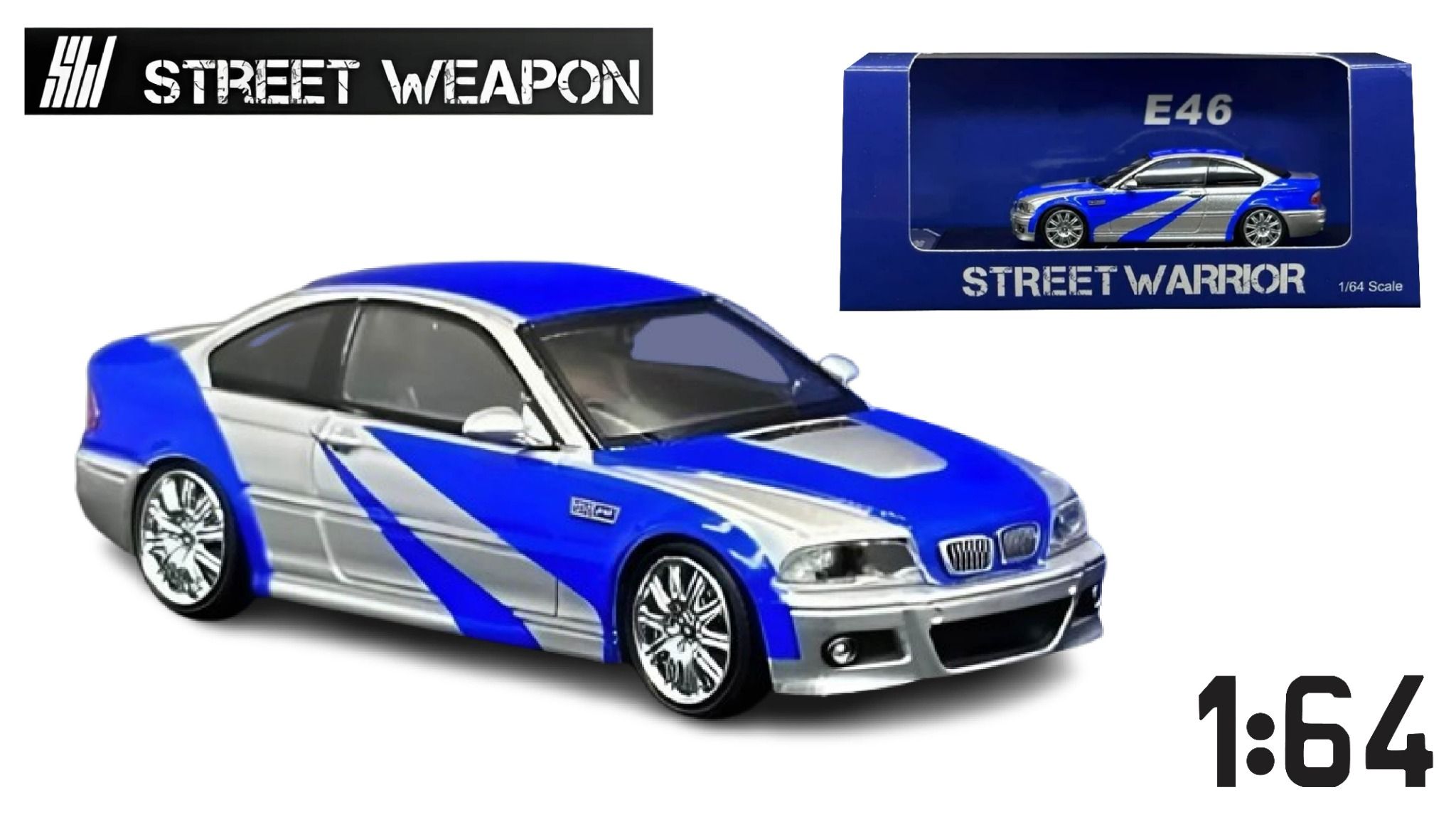 Mô hình xe BMW M3 NFS E46 tỉ lệ 1:64 Street weapon OT64322