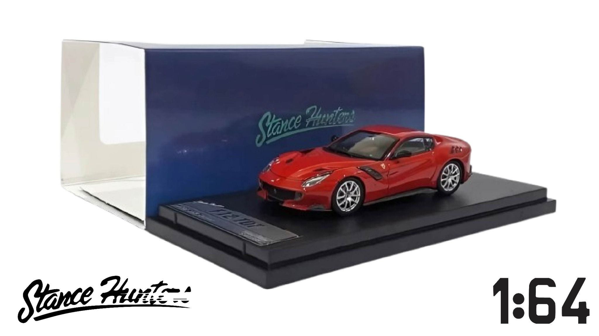 Mô hình xe Ferrari F12 TDF mở được capo tỉ lệ 1:64 Stance Hunter OT64323