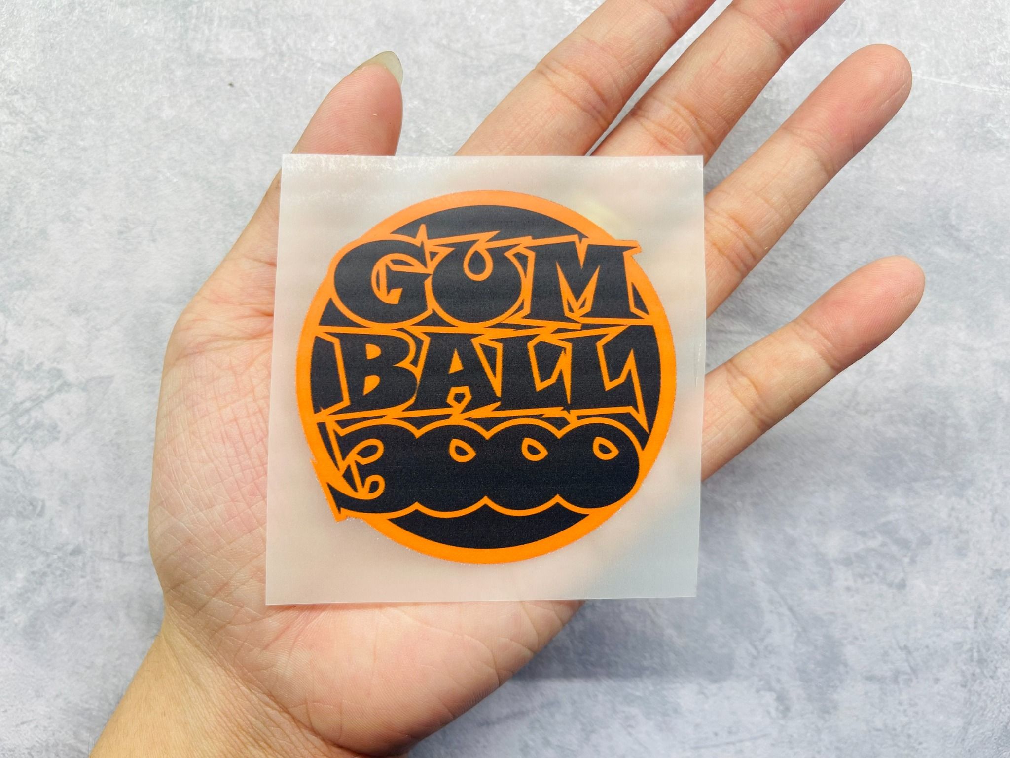 Sticker PET in chuyển nhiệt - hình ủi lên vải - nón - áo - quần series Gumball 3000 Autono1 PE001