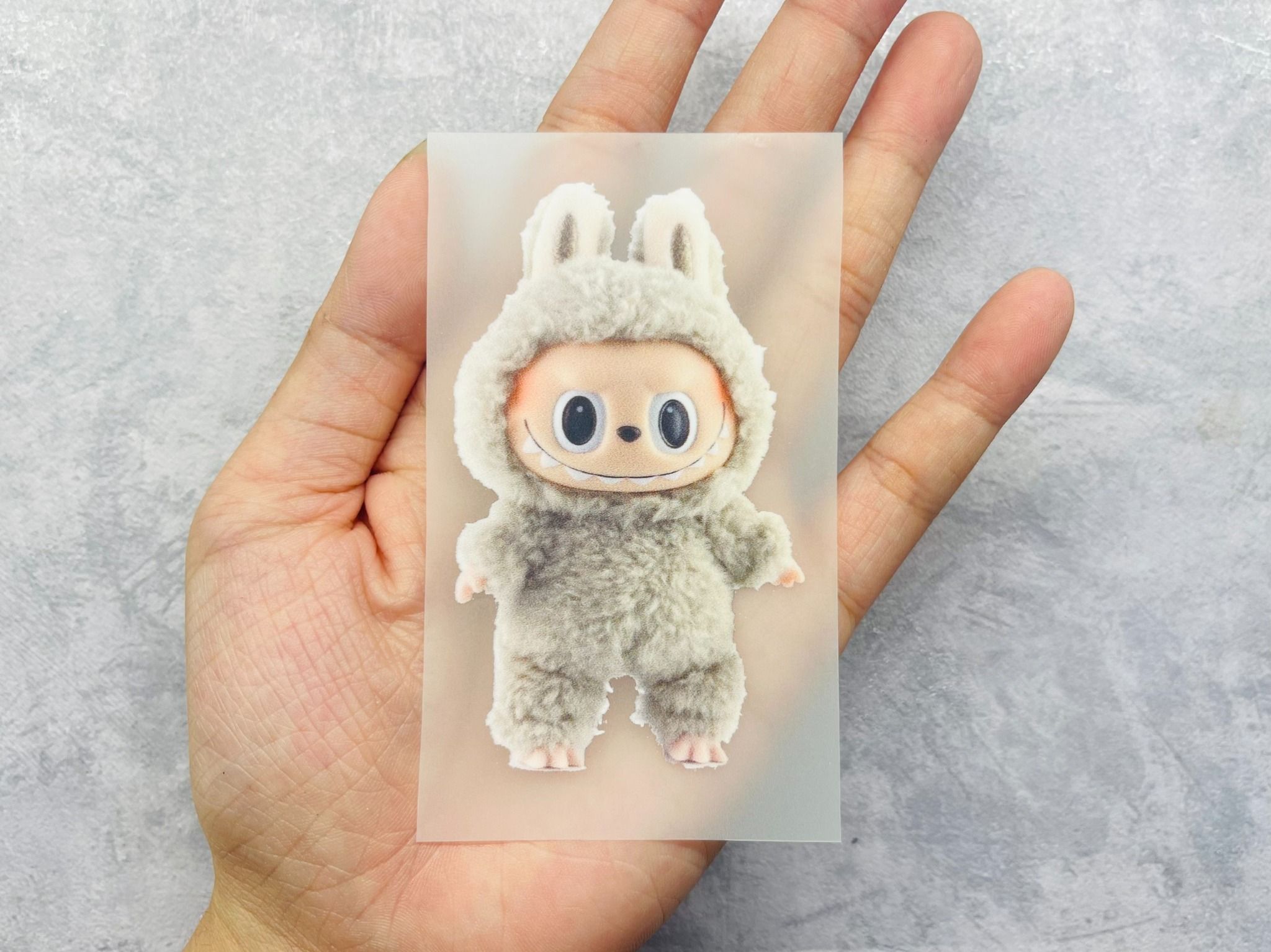 Sticker PET in chuyển nhiệt - hình ủi lên vải - nón - áo - quần Labubu Capybara Autono1 PE002