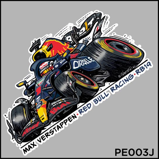 Sticker PET in chuyển nhiệt - hình ủi lên vải - nón - áo - quần Red bull Autono1 PE003