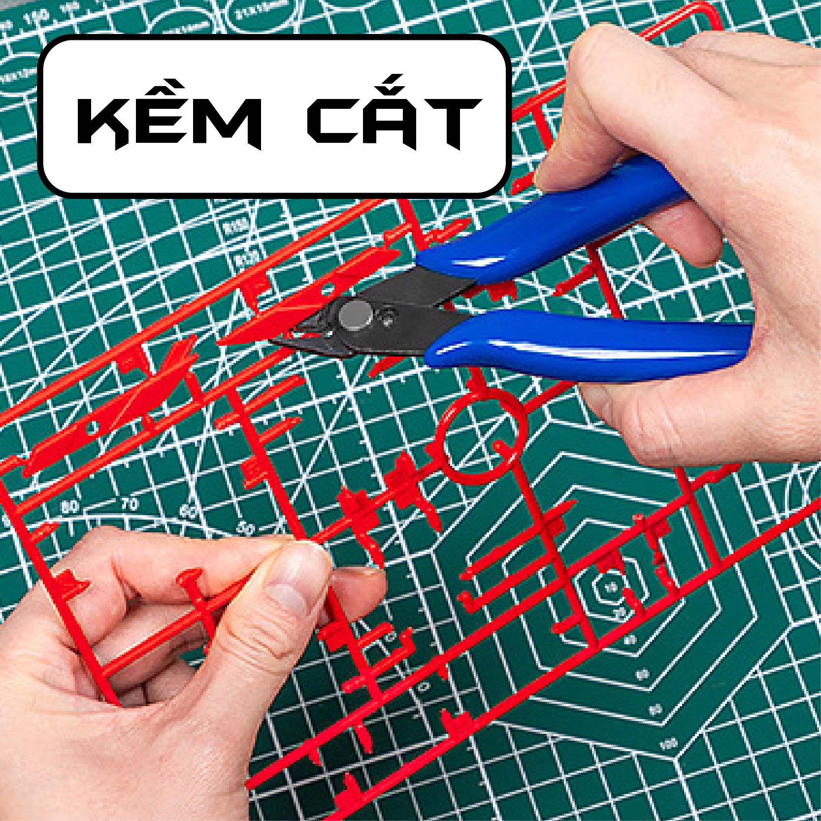 Bộ dụng cụ nhiều món kềm - dao - dũa - mút nhám cho mô hình các loại PK456