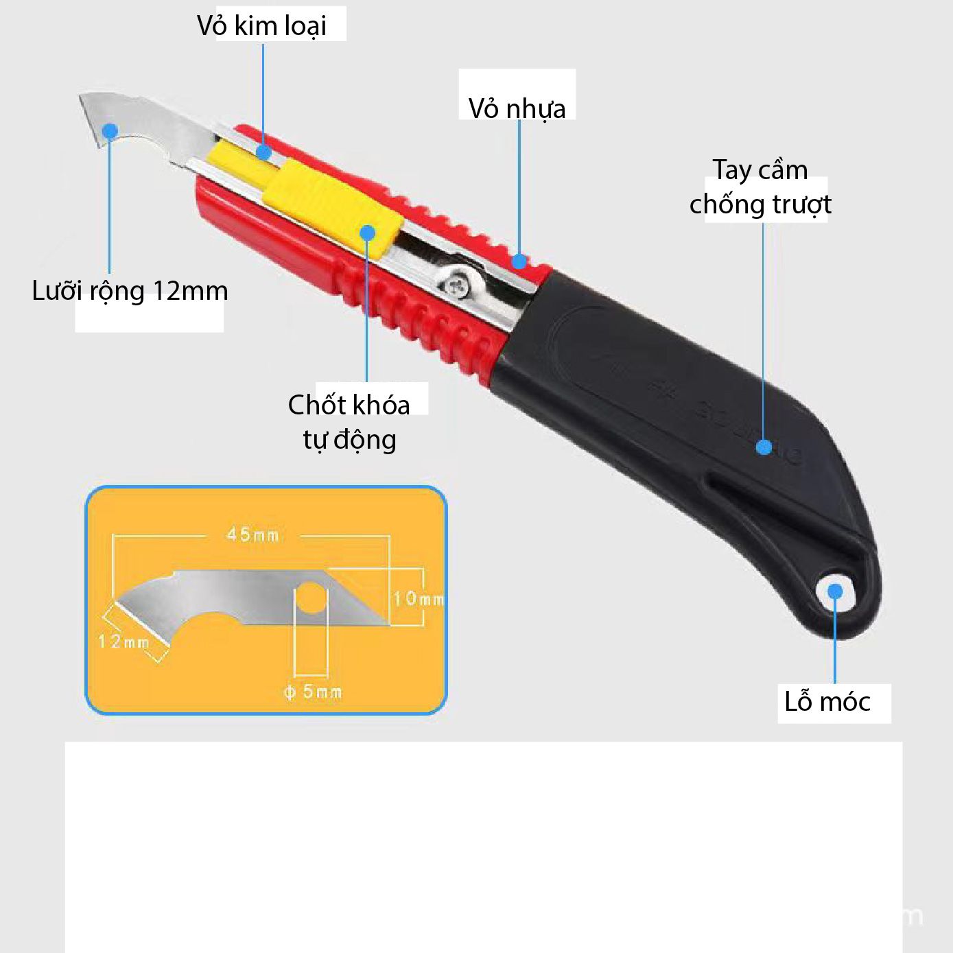 Dao cắt acrylic, PVC, mica, fomex chuyên dụng XINFA lưỡi dao dạng móc PK498