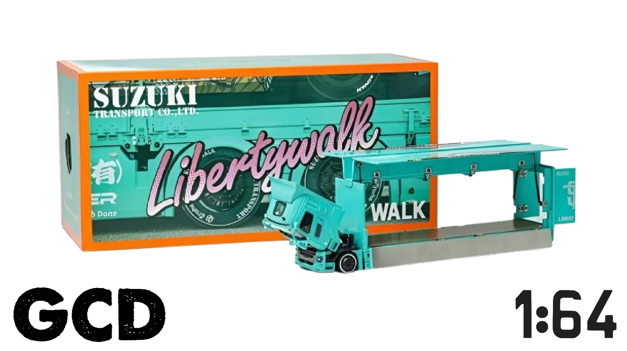 Mô hình xe Mitsubishi Fuso Super Great Transport LBWK Blue Truck tỉ lệ 1:64 GCD OT64189