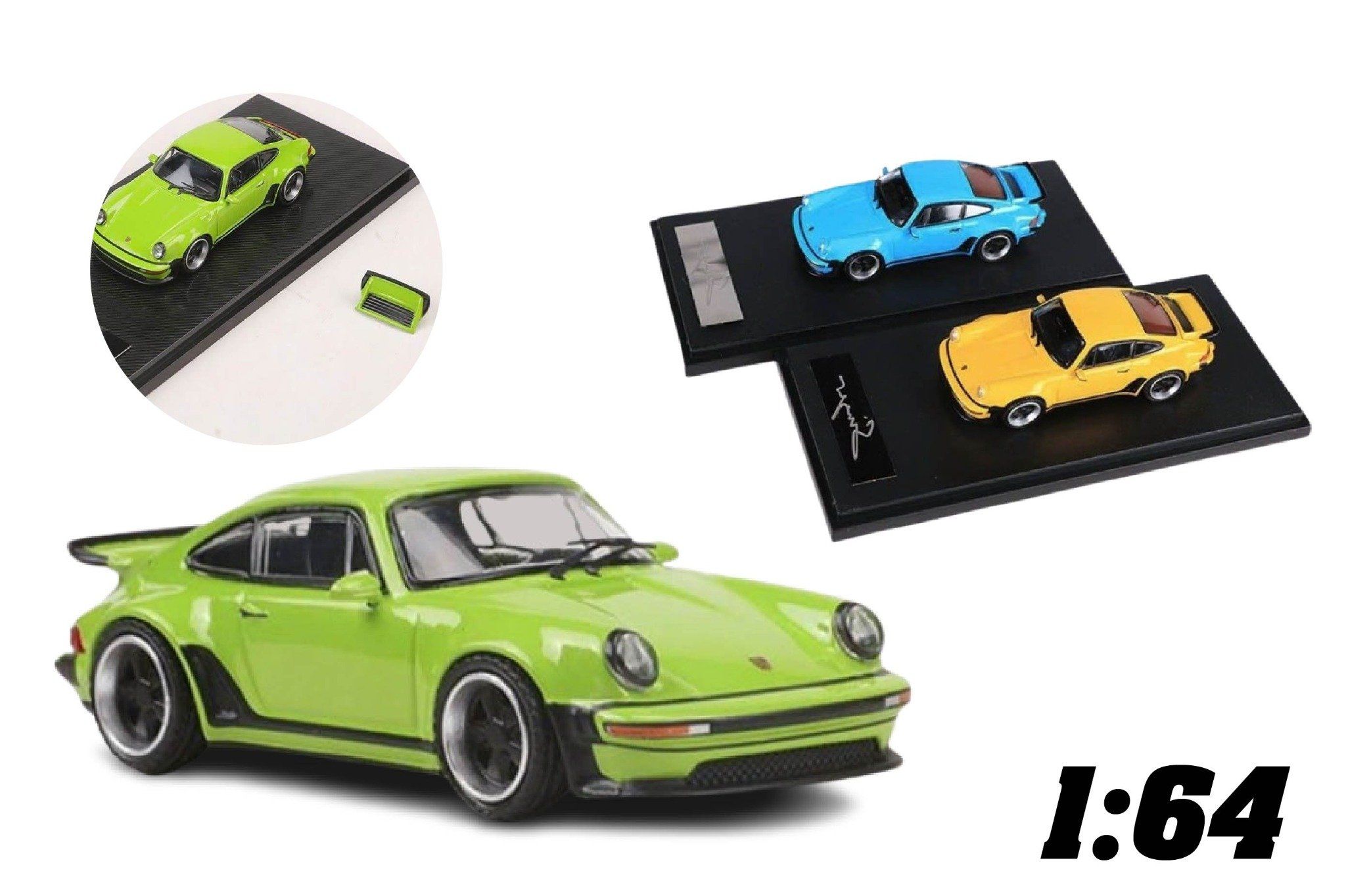 Mô hình xe Porsche 930 Singer Turbo modified version có hộp mica tỉ lệ 1:64 Rhino Model RM64-XH930-4