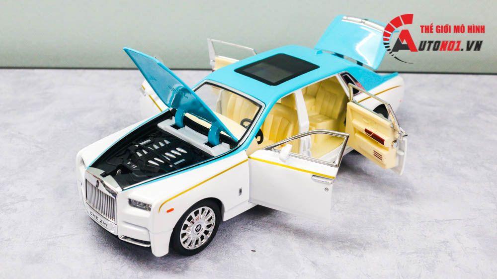  Mô hình xe Rolls Royce Phantom Trần Xe Bầu Trời Sao full open 1:24 Chezhi OT408 