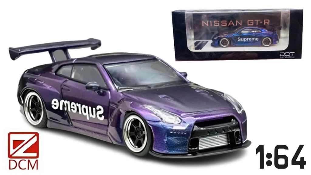 Mô hình xe Nissan GT-R R35 Rocket Bunny (Holographic Purple) tỉ lệ 1:64 DOT Models OT64320