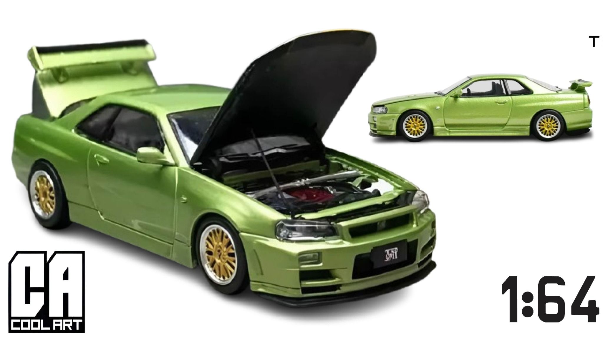 Mô hình xe Nissan Skyline GTR R34 Nismo Z-Tune có máy đi kèm limited edition 500pcs tỉ lệ 1:64 Cool.art CAR34GR