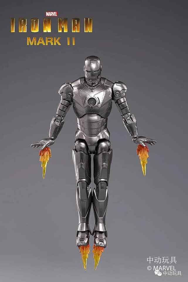 Mô hình nhân vật Marvel Iron man người sắt có đèn MK2 Mark II Avengers SHF tỉ lệ 1:10 18CM ZD Toys FG263