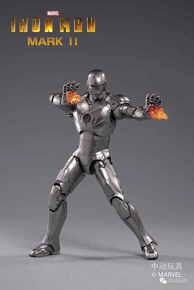 Mô hình nhân vật Marvel Iron man người sắt có đèn MK2 Mark II Avengers SHF tỉ lệ 1:10 18CM ZD Toys FG263