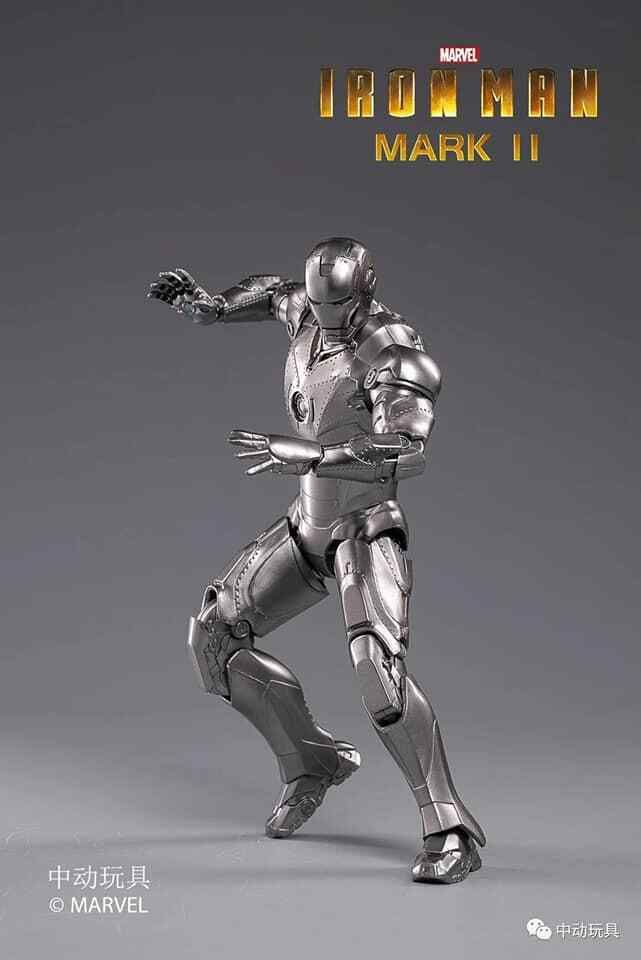 Mô hình nhân vật Marvel Iron man người sắt có đèn MK2 Mark II Avengers SHF tỉ lệ 1:10 18CM ZD Toys FG263